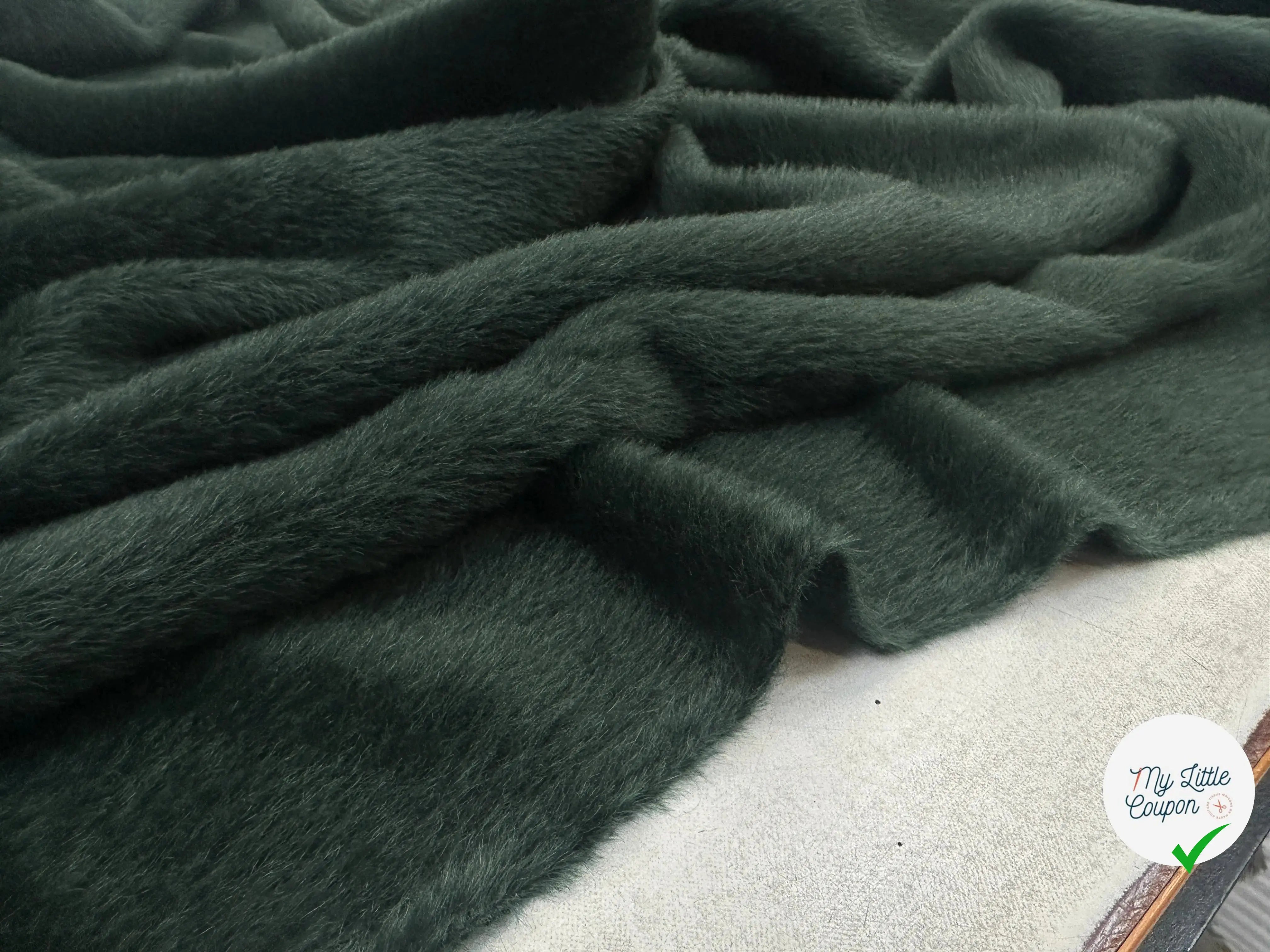 LAINAGE MANTEAU ALPAGA FOURRURE VERT FORÊT LUMINEUX MLC INTERN