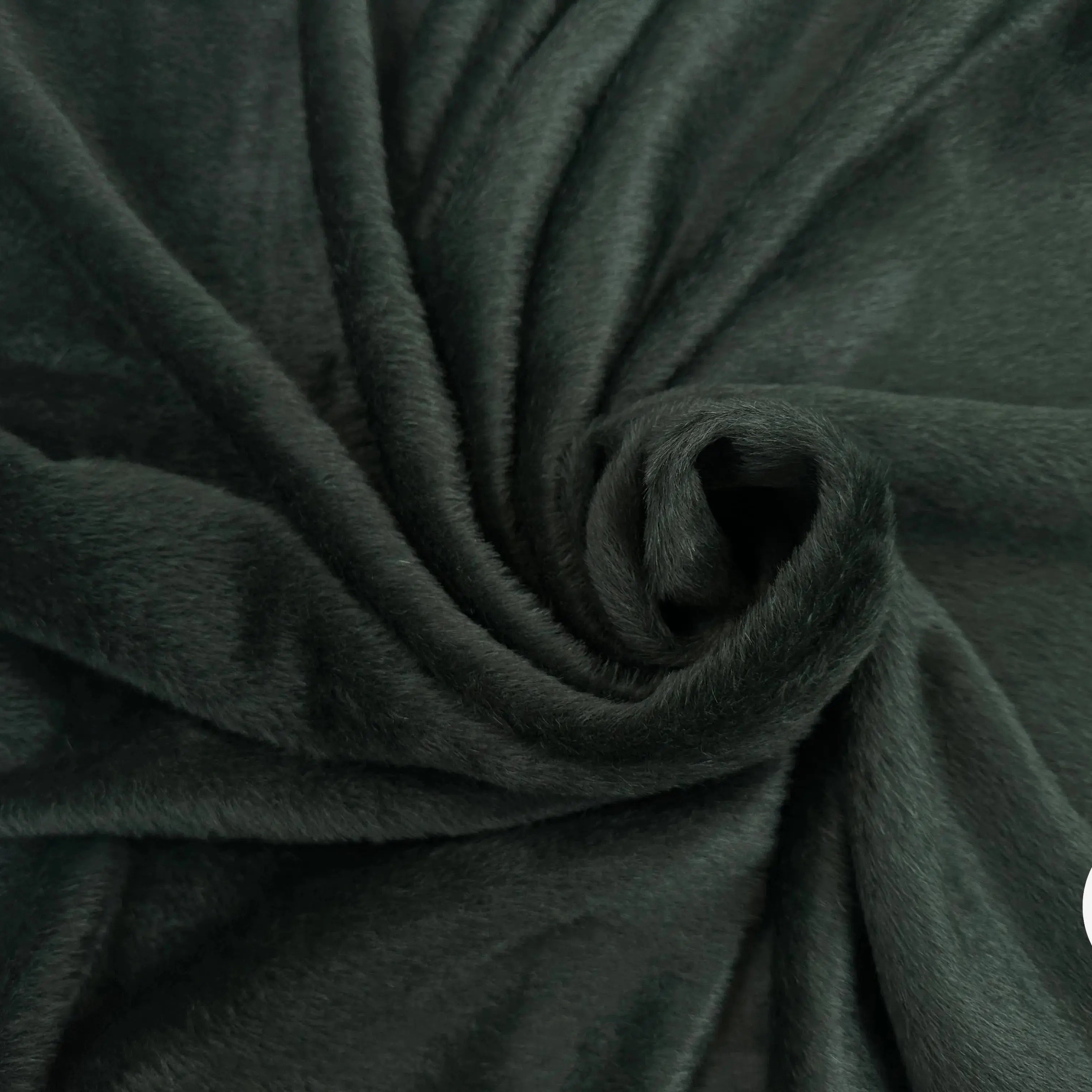 LAINAGE MANTEAU ALPAGA FOURRURE VERT FORÊT LUMINEUX MLC INTERN