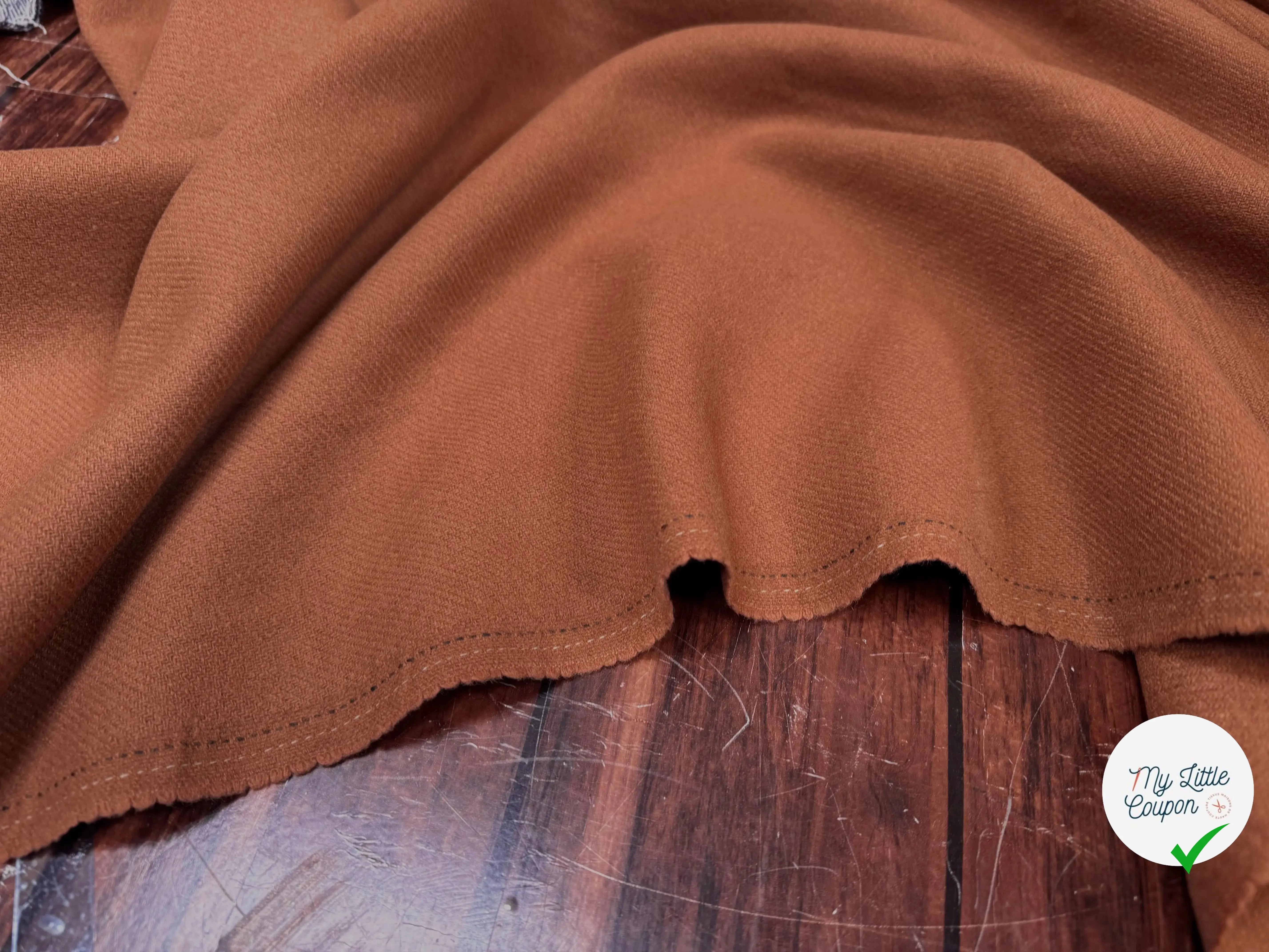 LAINAGE MANTEAU STRIÉ 100% LAINE MARRON BAUHOME TERRACOTTA - My Little Coupon
