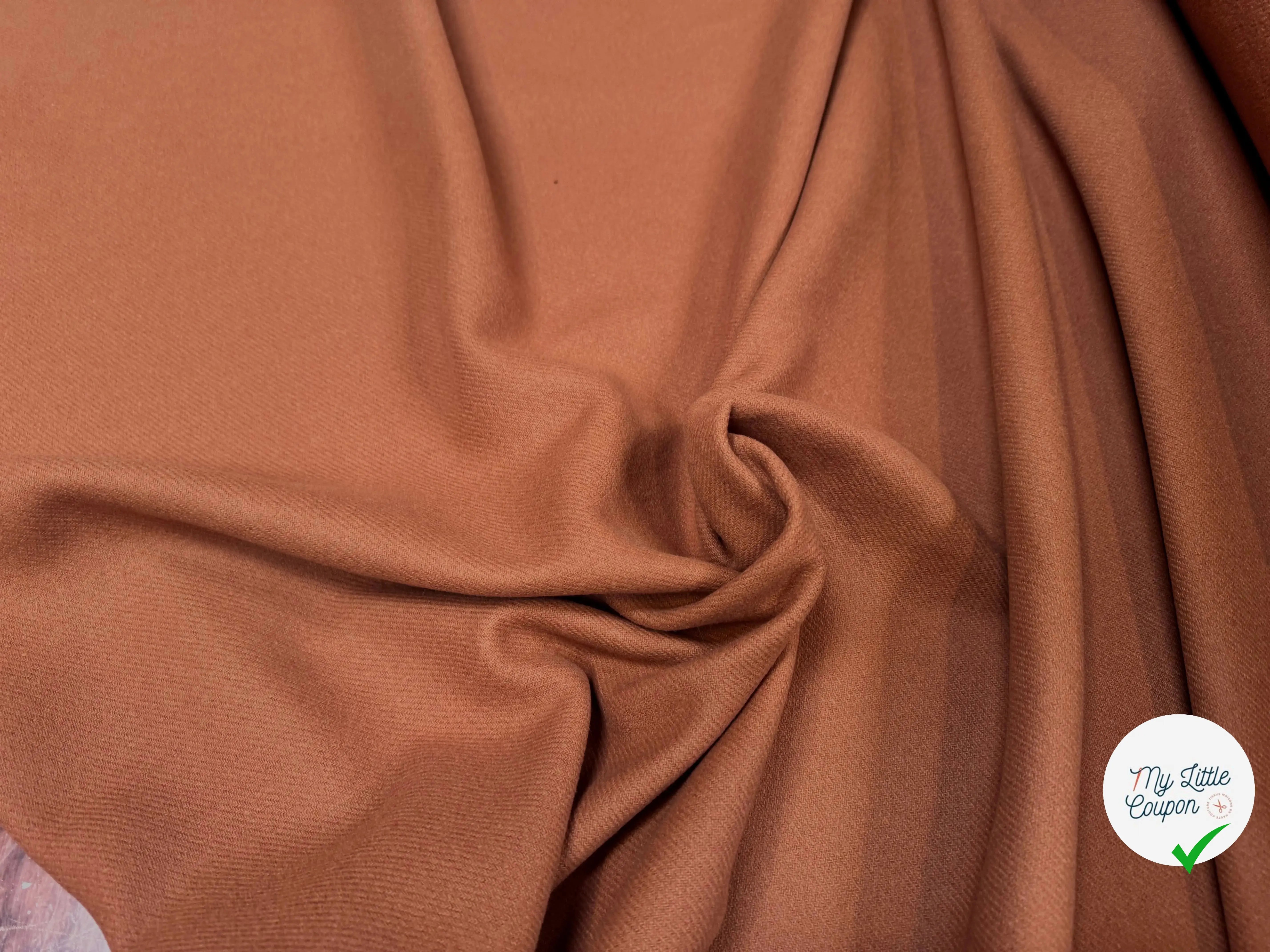 LAINAGE MANTEAU STRIÉ 100% LAINE MARRON BAUHOME TERRACOTTA - My Little Coupon
