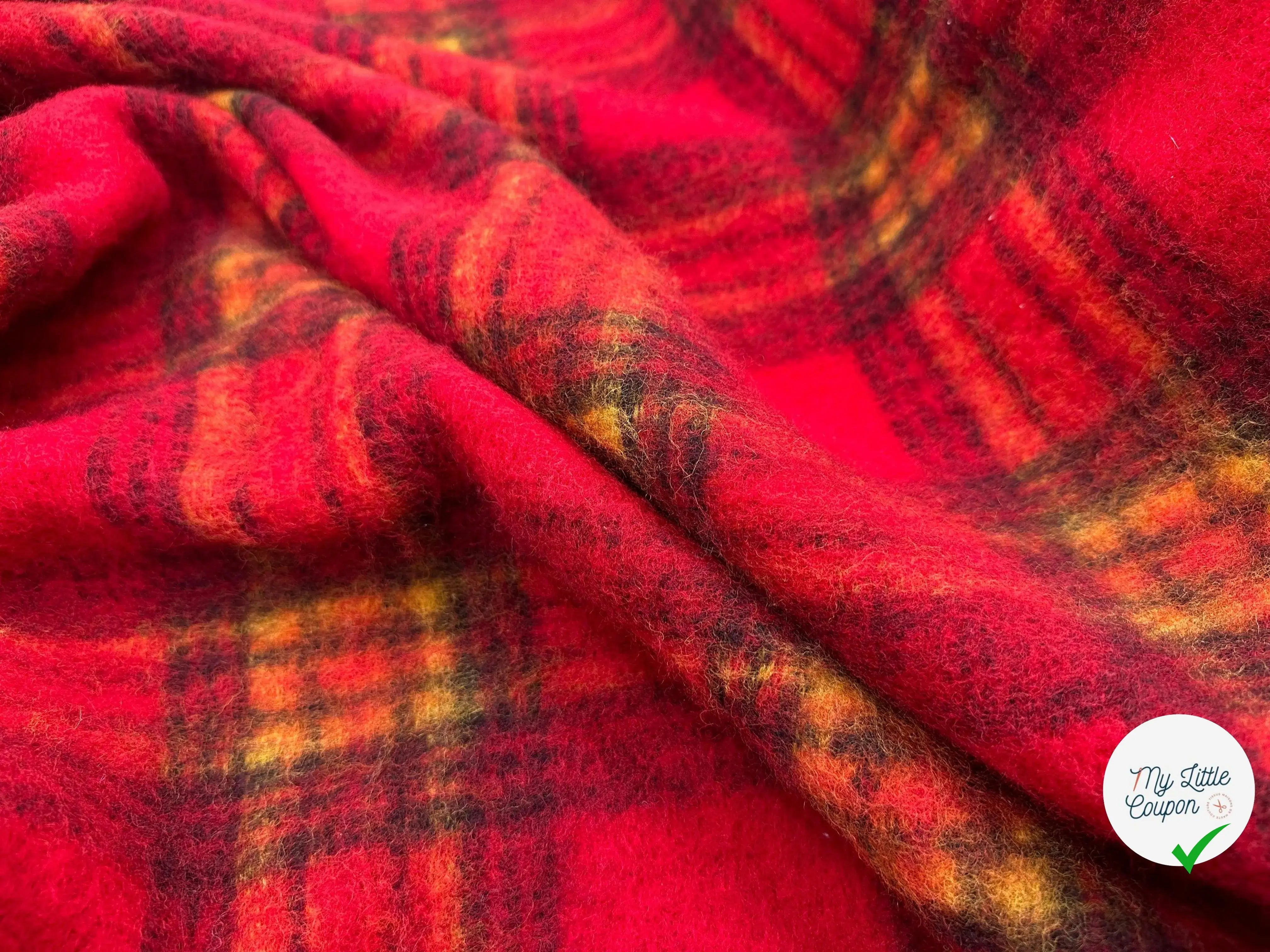 LAINAGE MANTEAUX MOELLEUX ÉCOSSAIS ROUGE - My Little Coupon - tissu - coudre