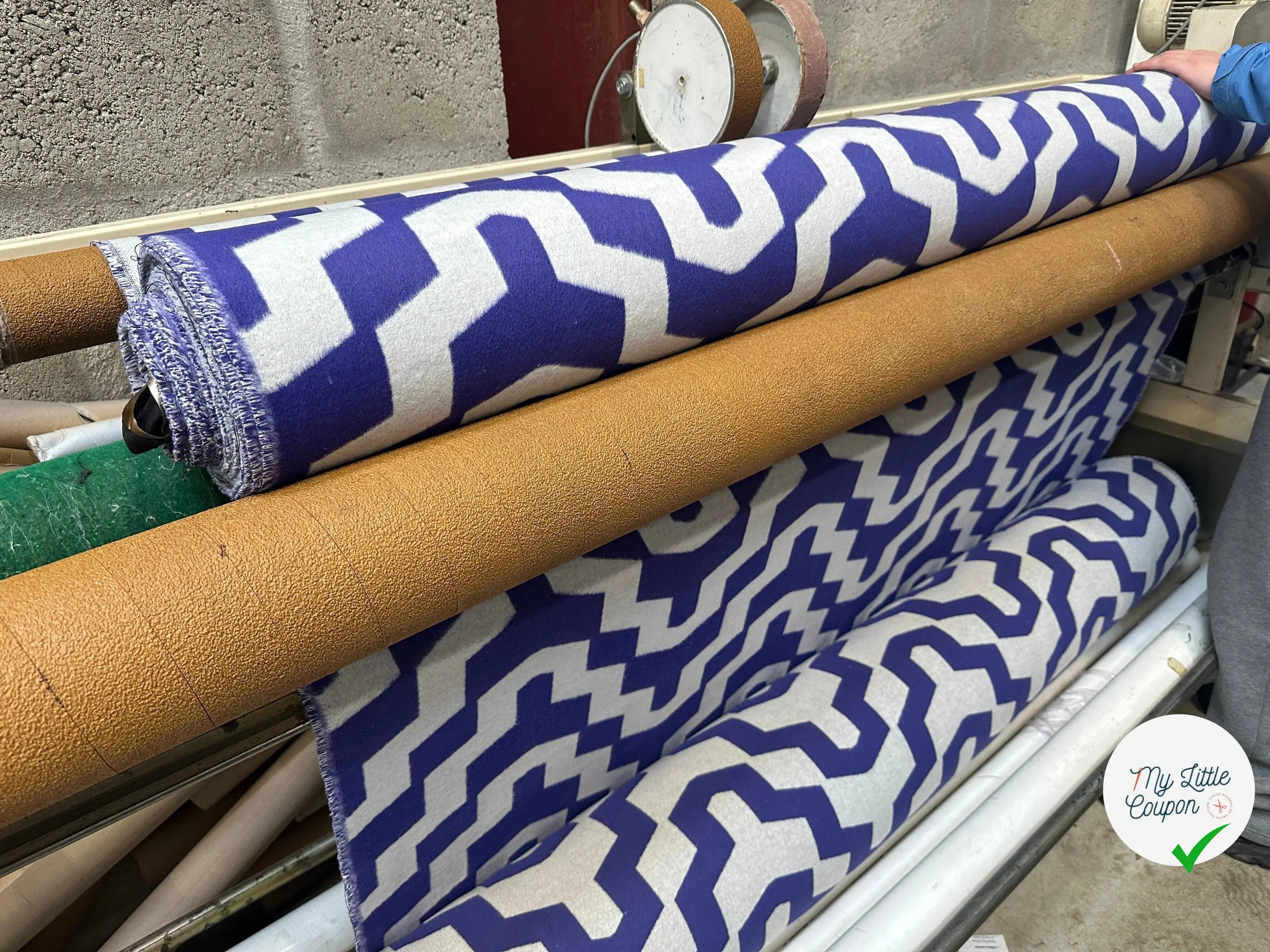 LAINAGE POLYESTER DUVETEUX GRAPHIQUE BLEU - My Little Coupon