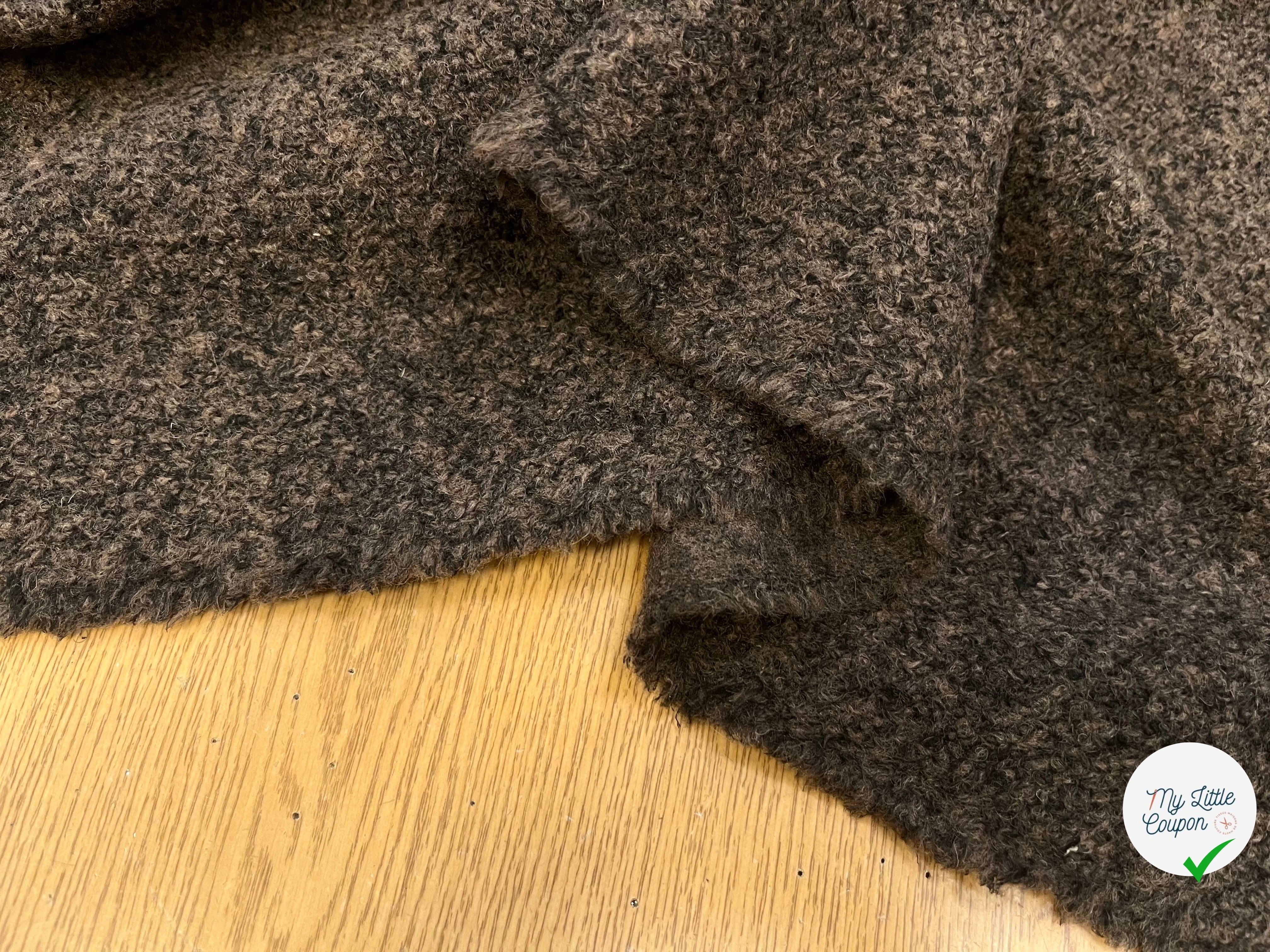 (Chute) LAINE BOUCLETTE MARRON CHINÉE STRETCH 160CM - My Little Coupon