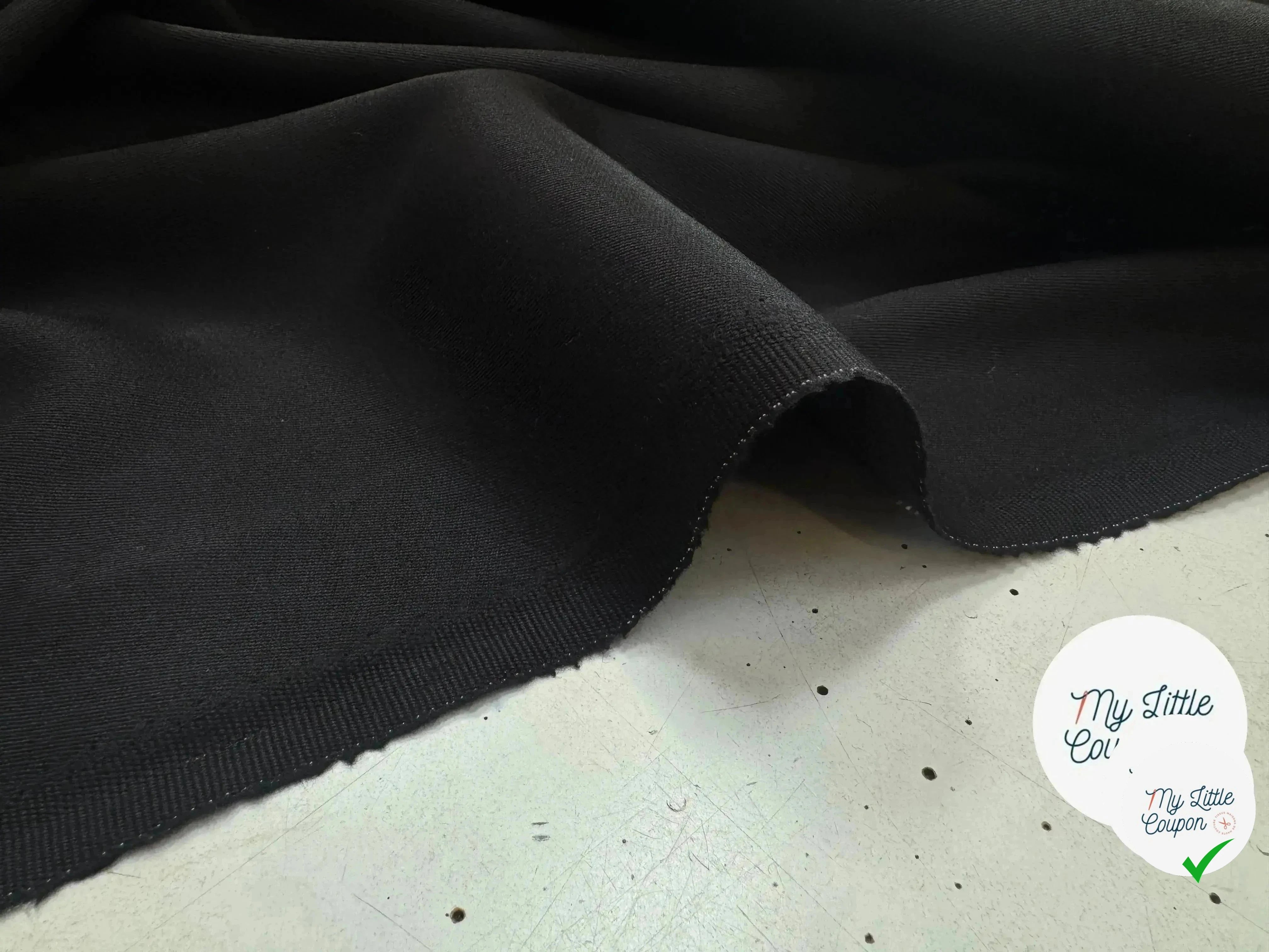 LIGHT WOOL GABARDINE, Black - My Little Coupon