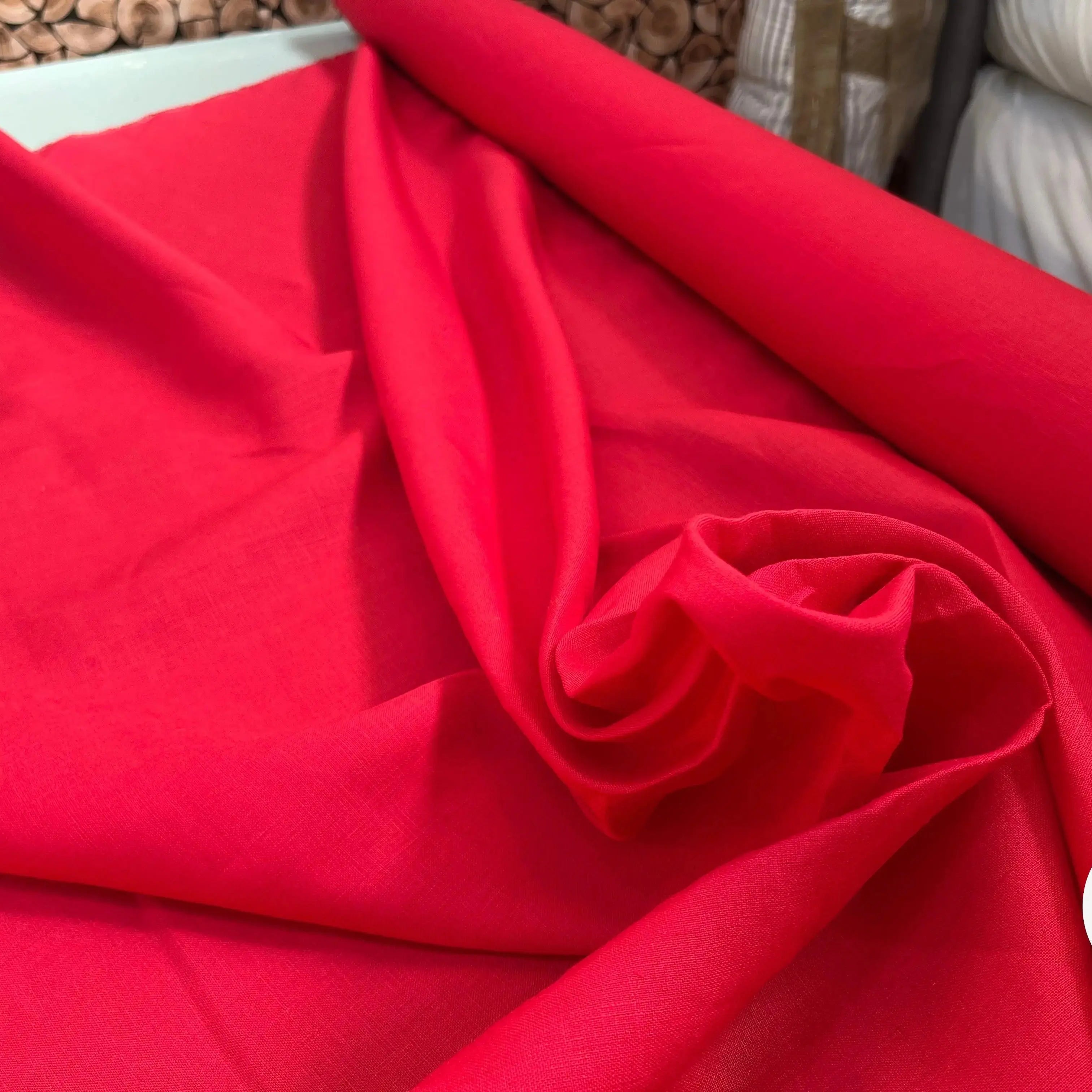 LIN UNI 100% LIN U332C ROUGE CHERRY - My Little Coupon