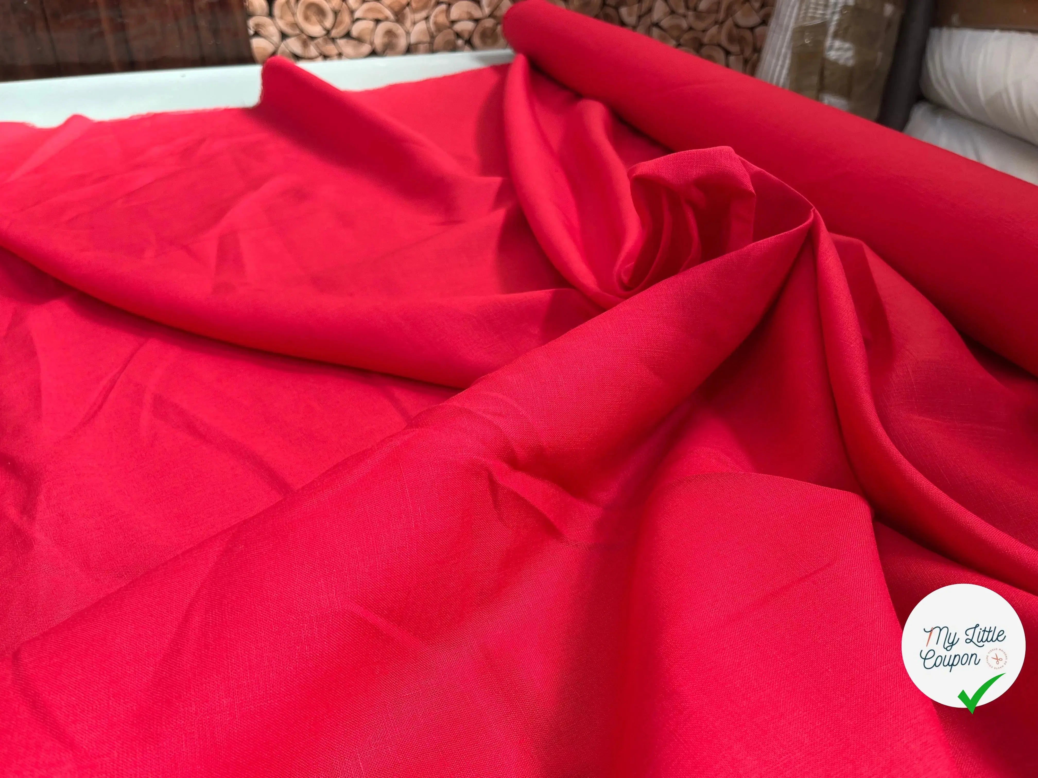 LIN UNI 100% LIN U332C ROUGE CHERRY - My Little Coupon