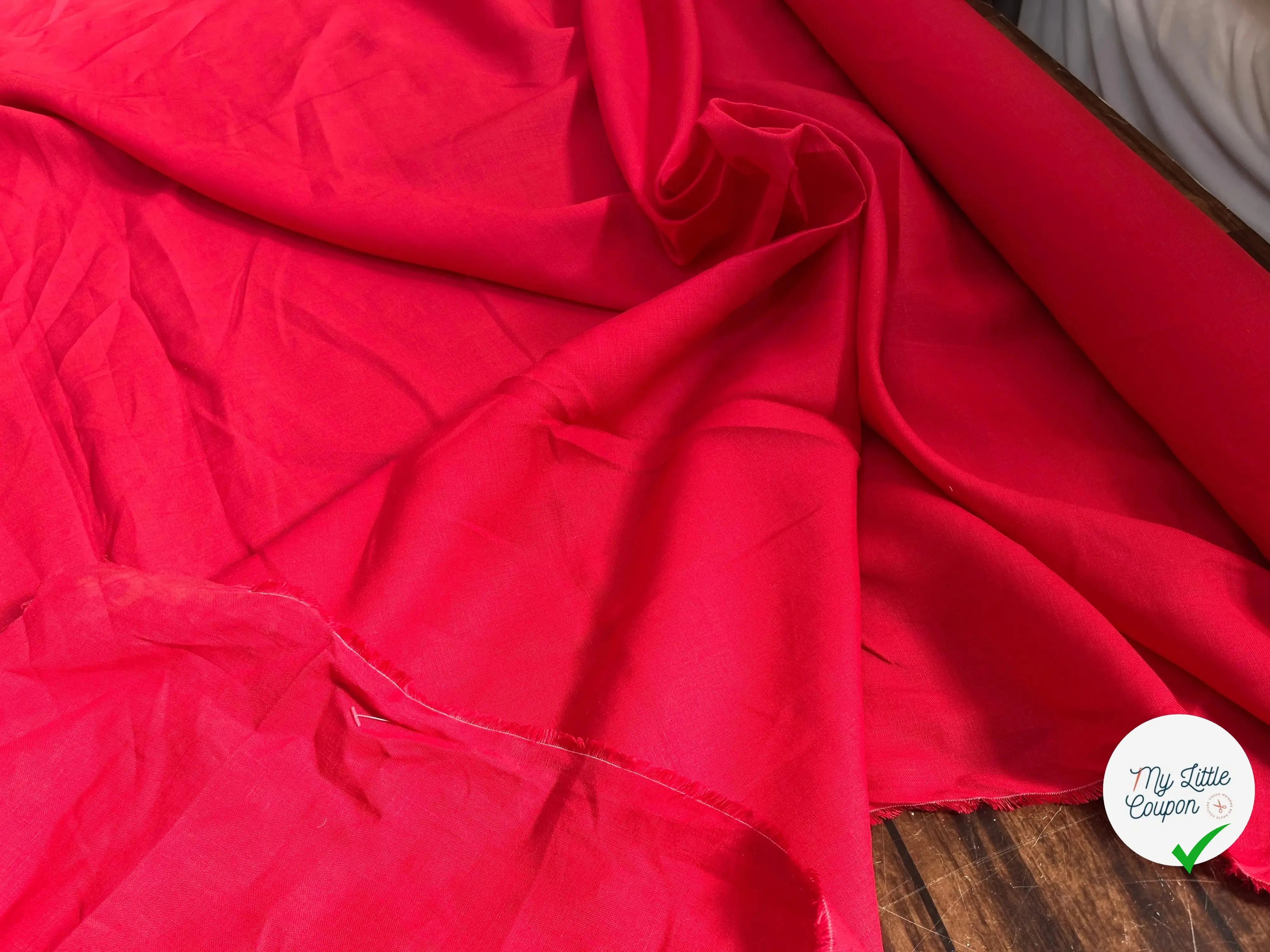 LIN UNI 100% LIN U332C ROUGE CHERRY - My Little Coupon