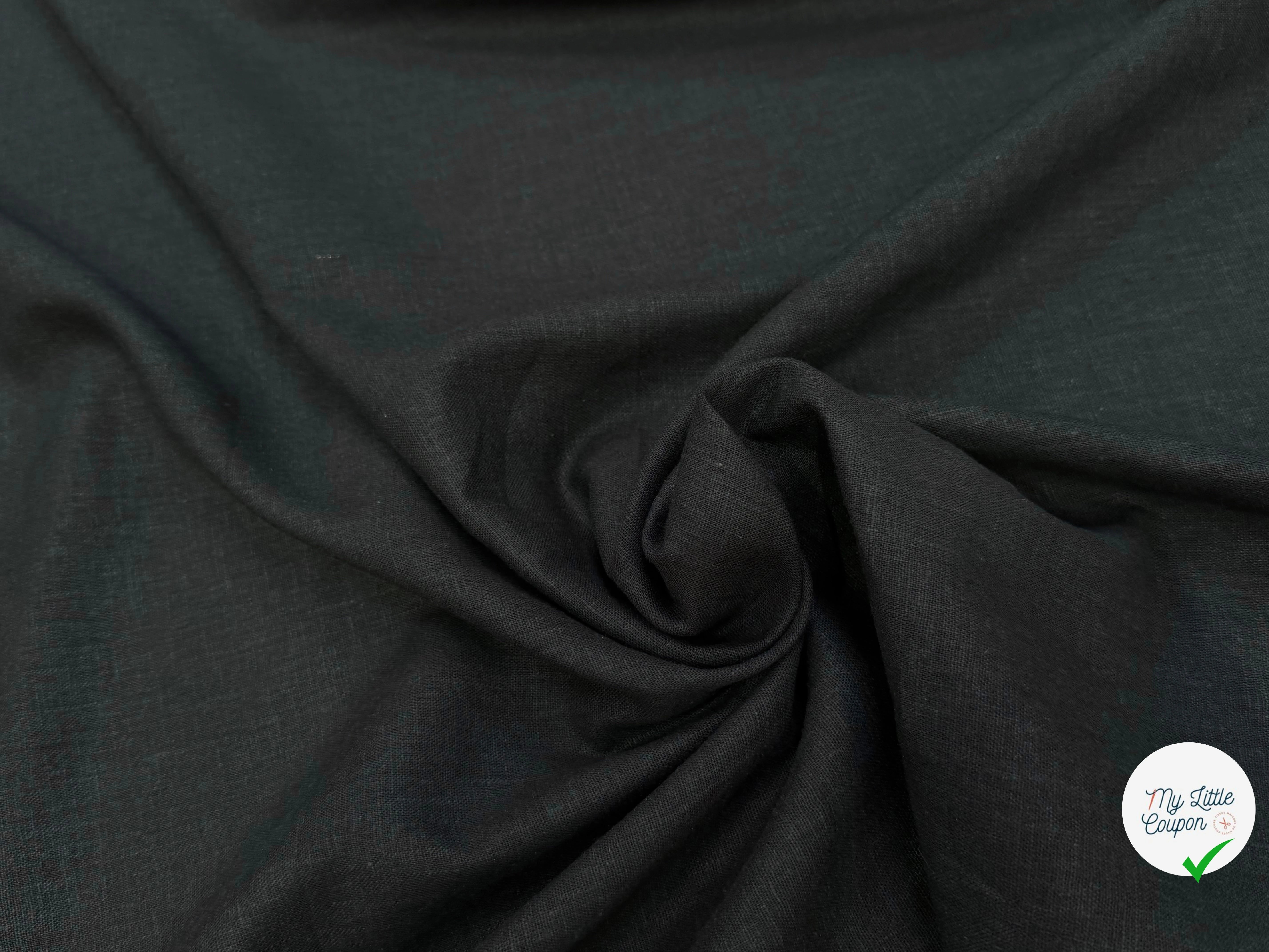 (Chute) LIN VISCOSE BEAU TOUCHER 55% LIN NOIR TEXTURÉ - My Little Coupon