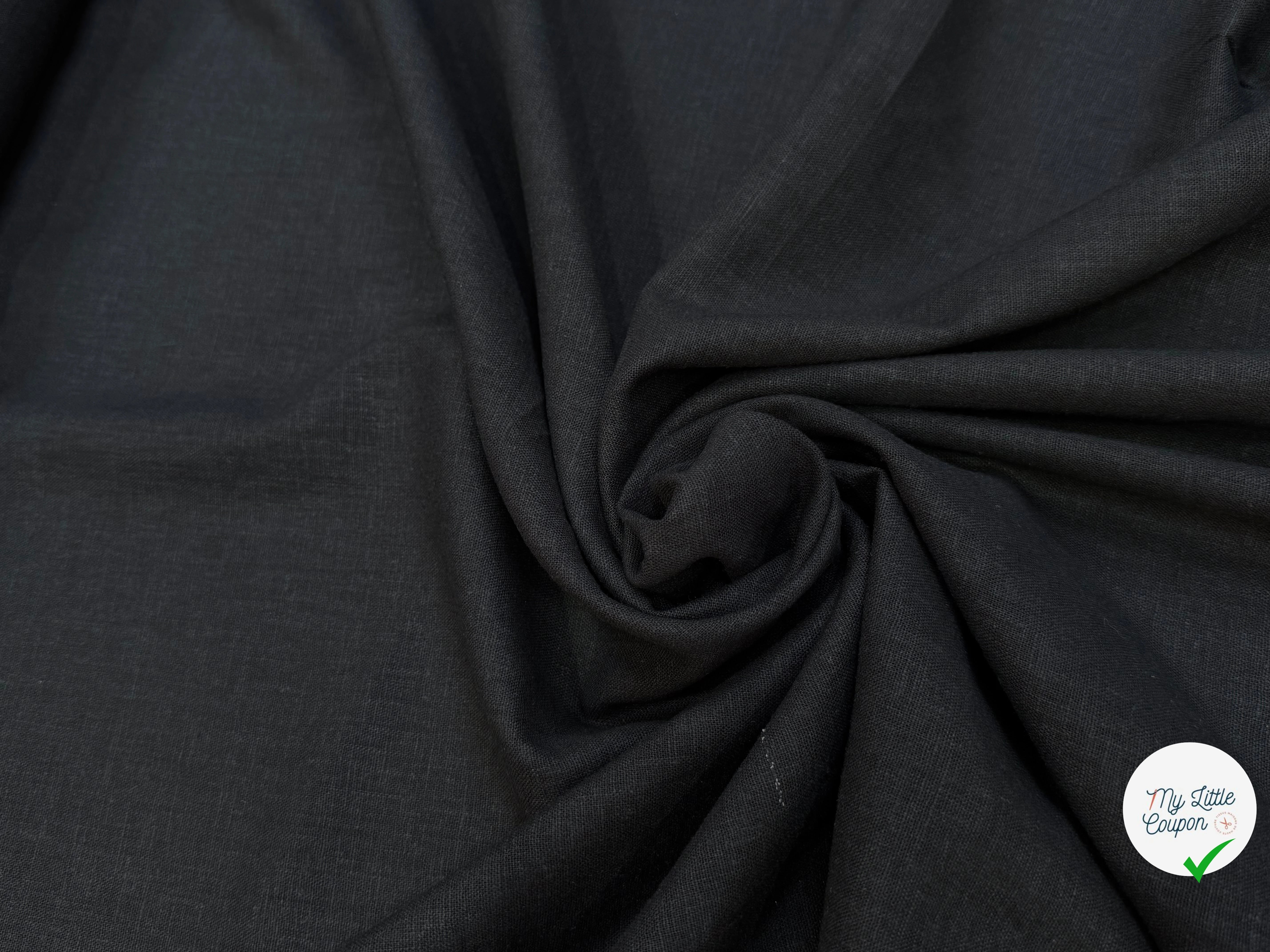 (Chute) LIN VISCOSE BEAU TOUCHER 55% LIN NOIR TEXTURÉ - My Little Coupon