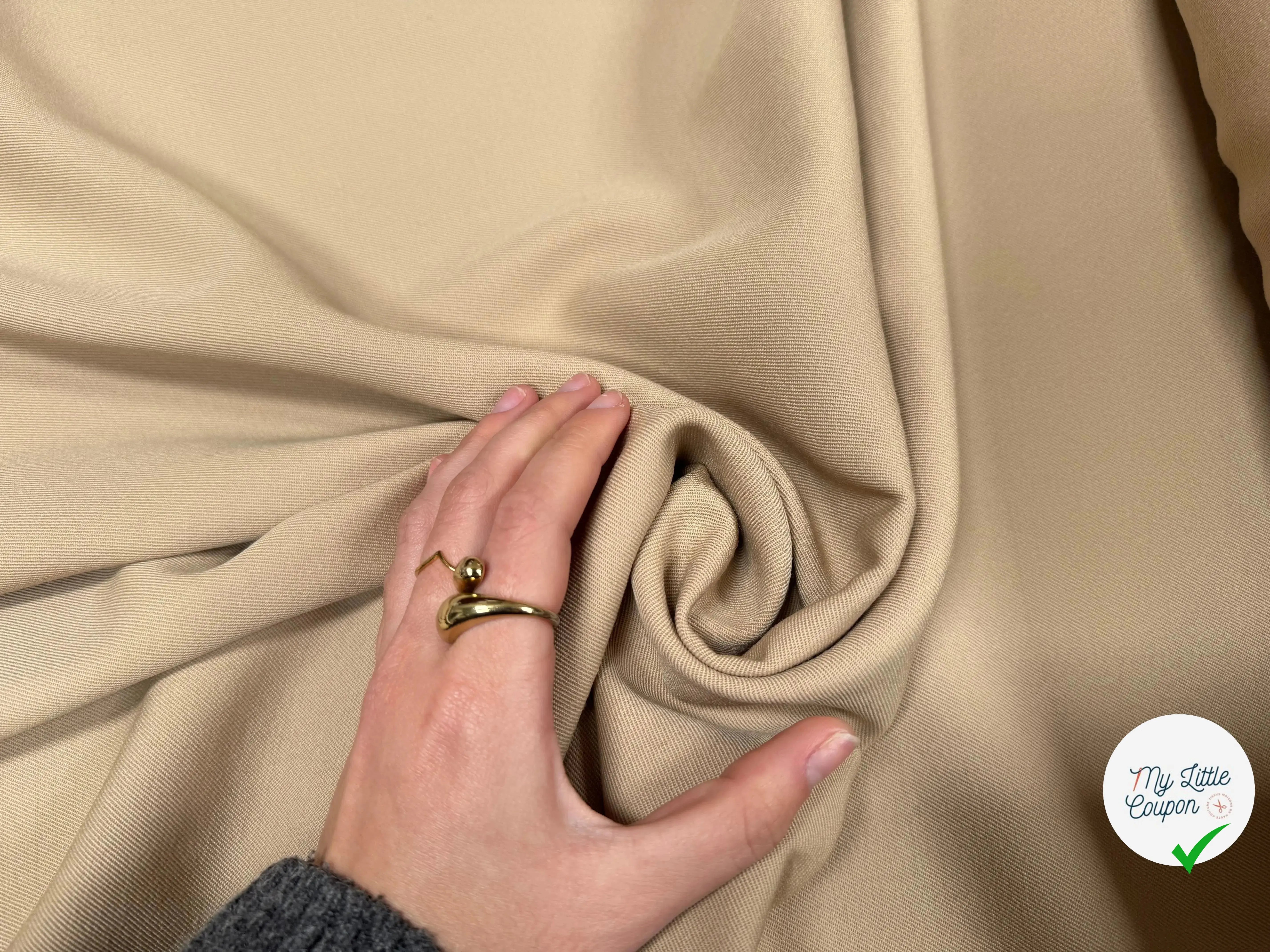 LOWER IMPACT WOOL GABARDINE, Pearl Beige - My Little Coupon