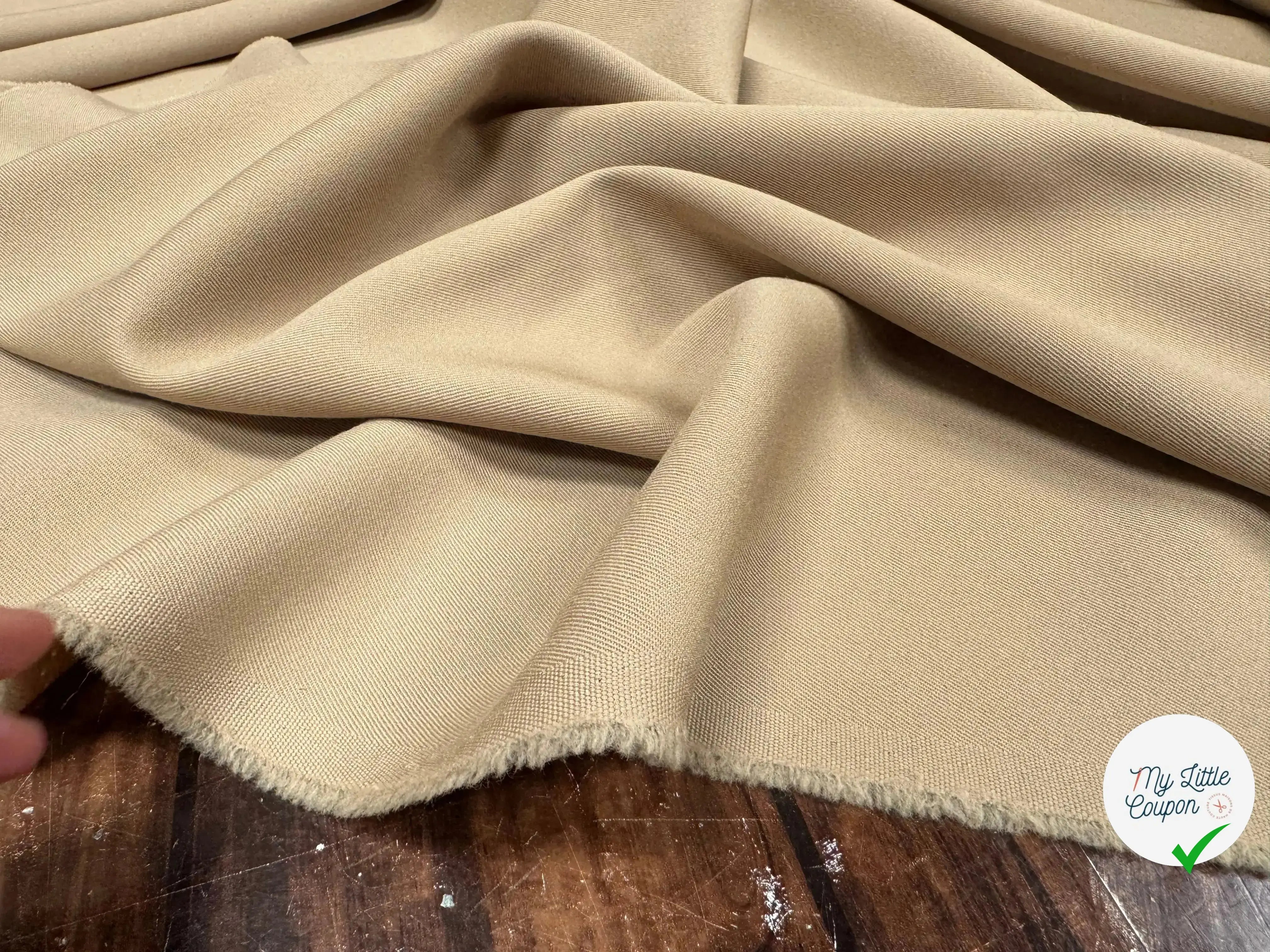 LOWER IMPACT WOOL GABARDINE, Pearl Beige - My Little Coupon