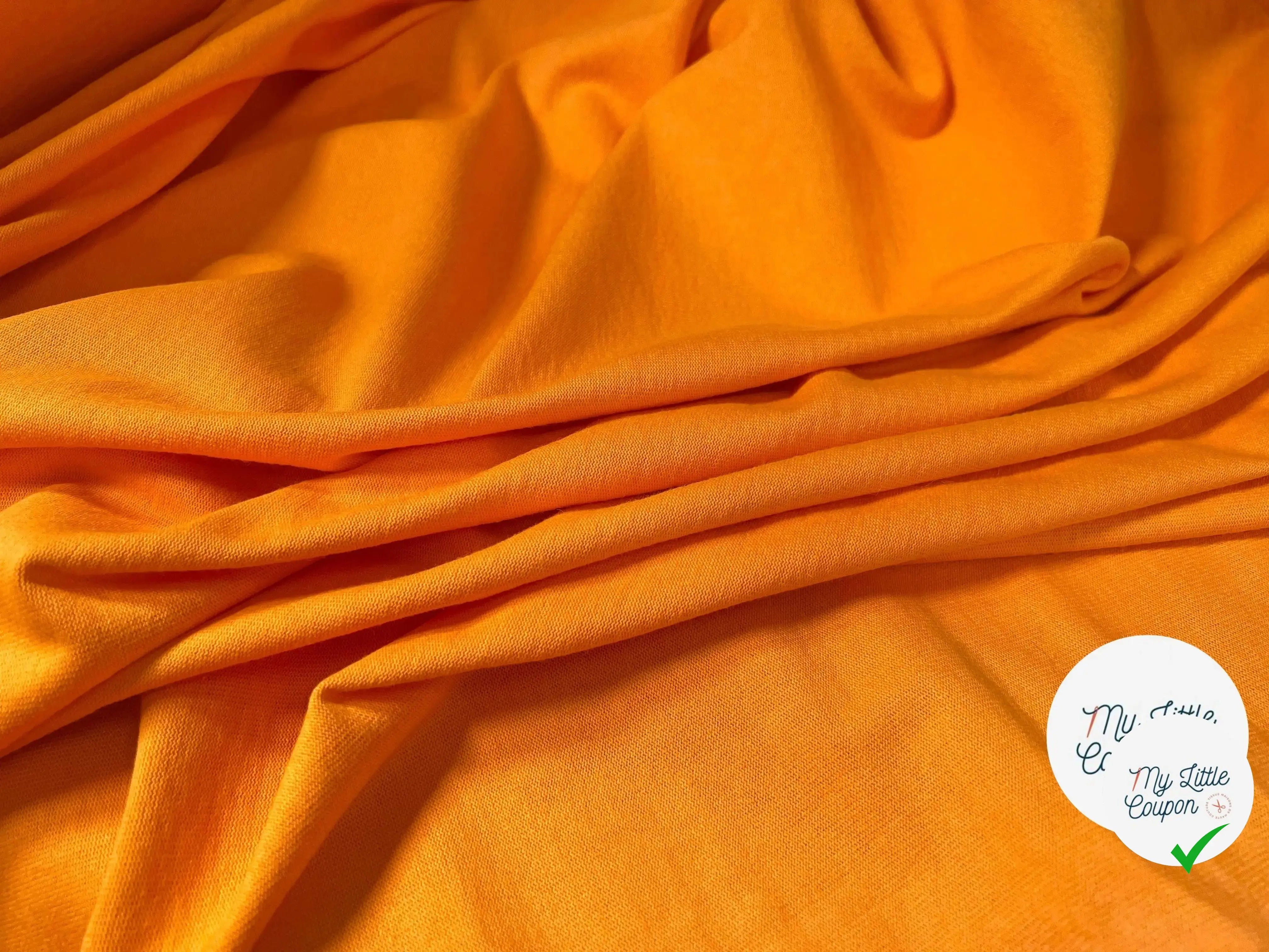 MAILLE COTON LOURDE ORANGE - My Little Coupon - tissu - coudre