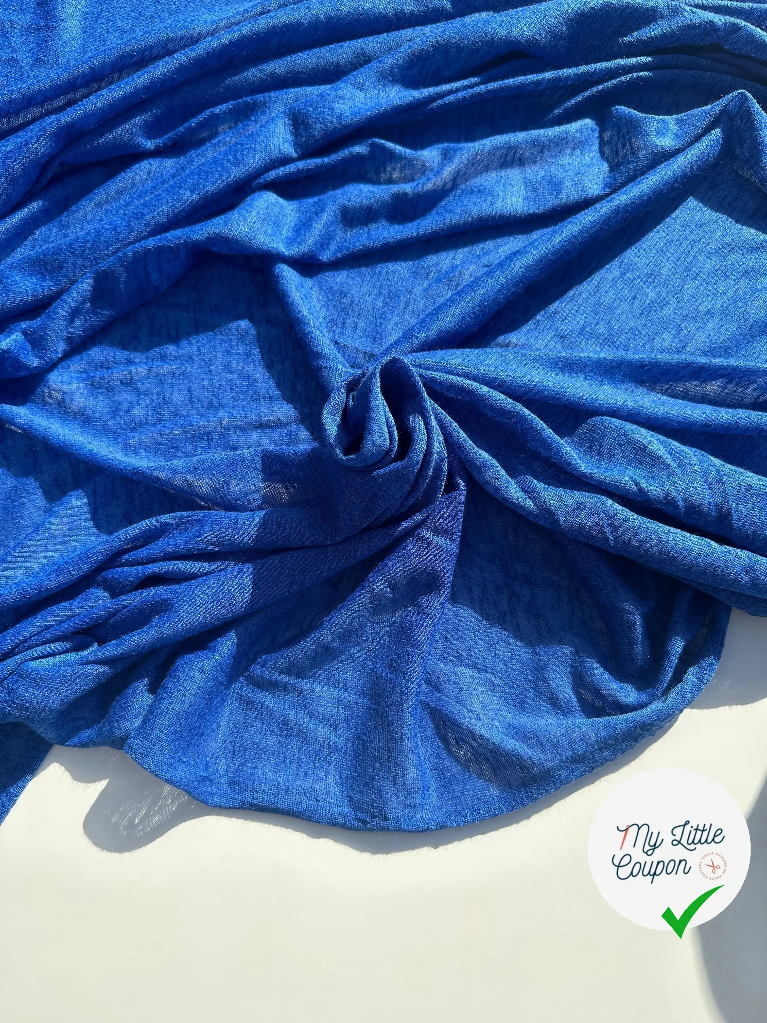MAILLE EFFET LIN CHIC BLEU ÉLECTRIQUE - My Little Coupon