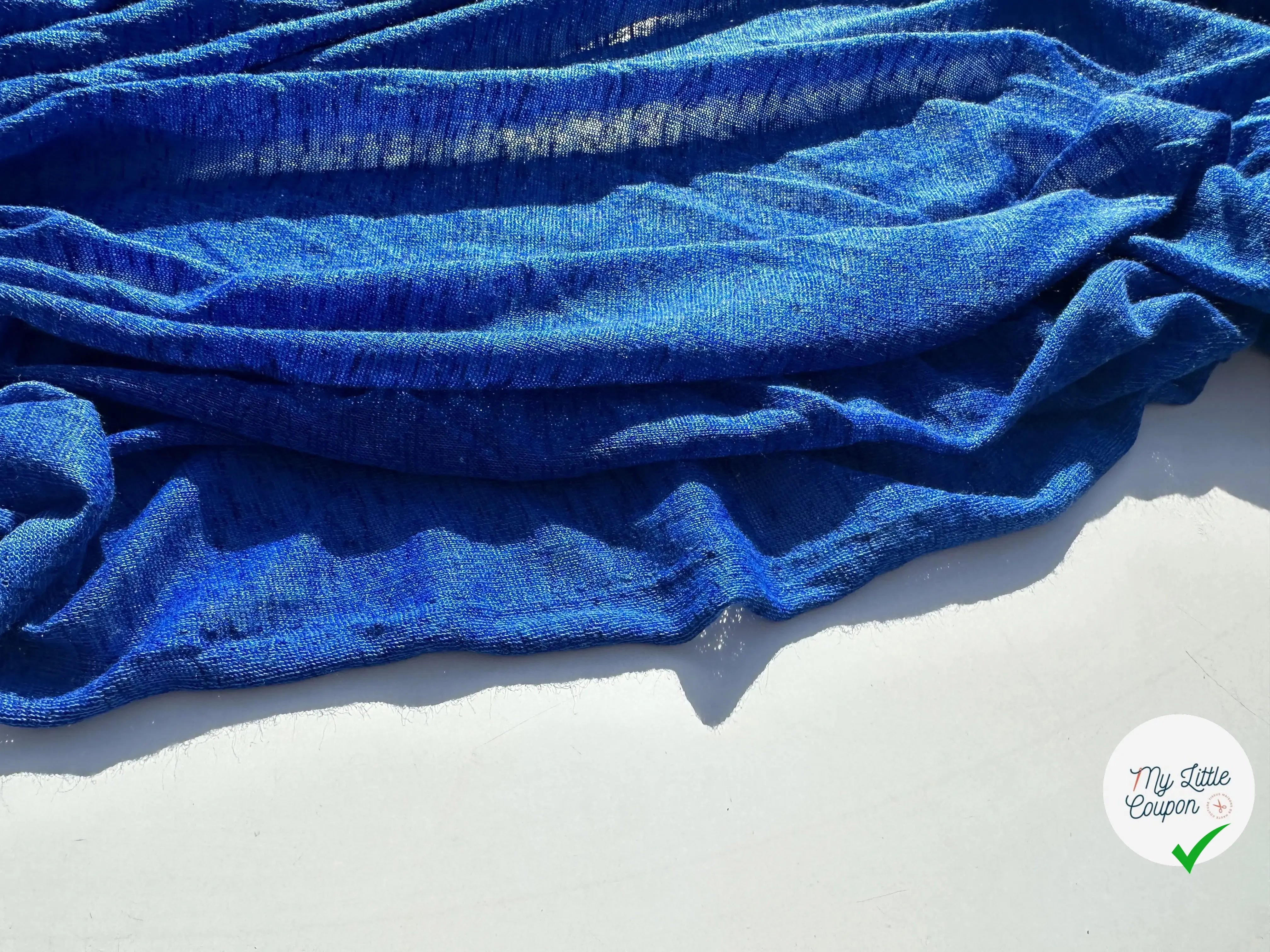 MAILLE EFFET LIN CHIC BLEU ÉLECTRIQUE - My Little Coupon