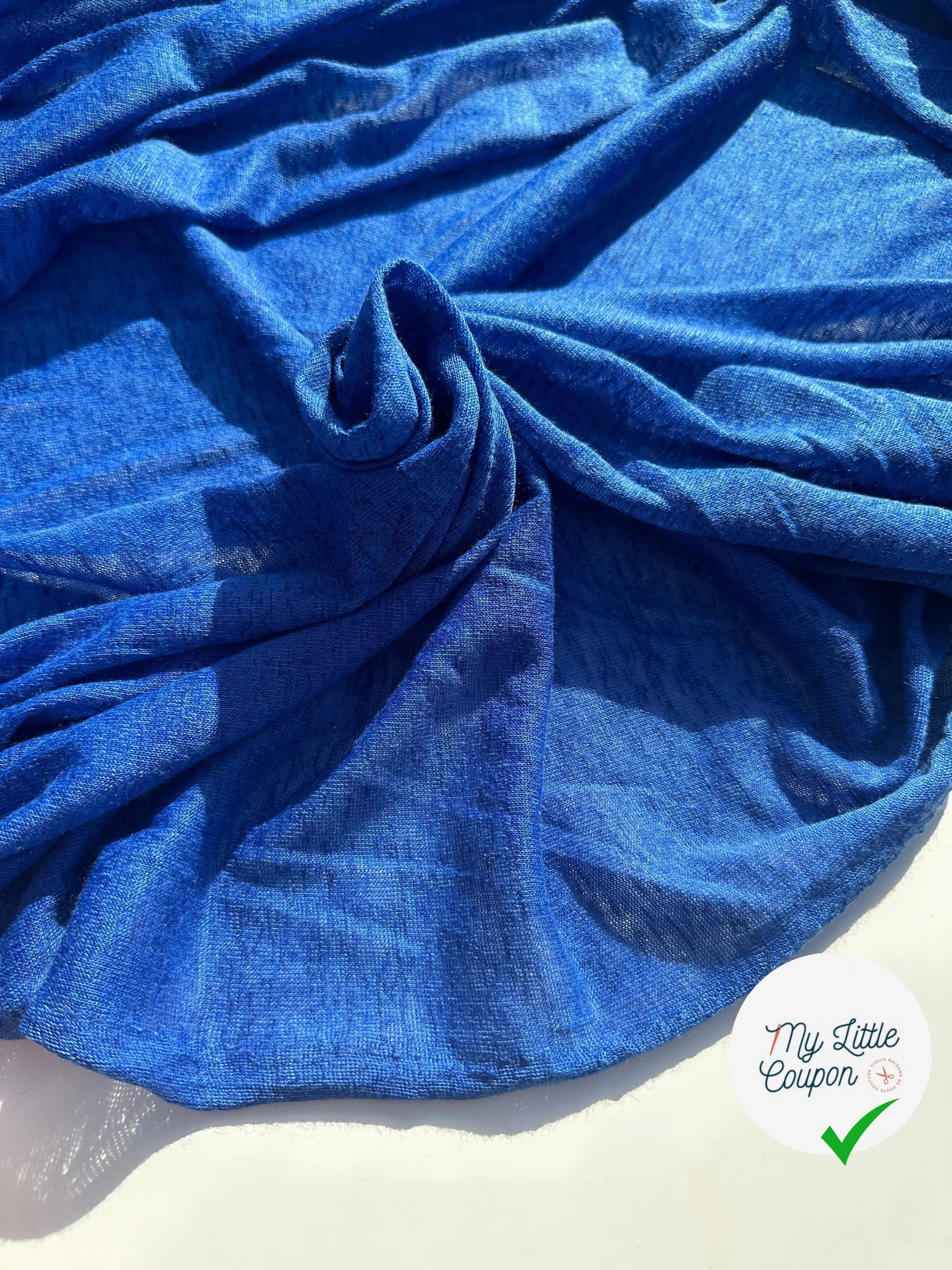 MAILLE EFFET LIN CHIC BLEU ÉLECTRIQUE - My Little Coupon
