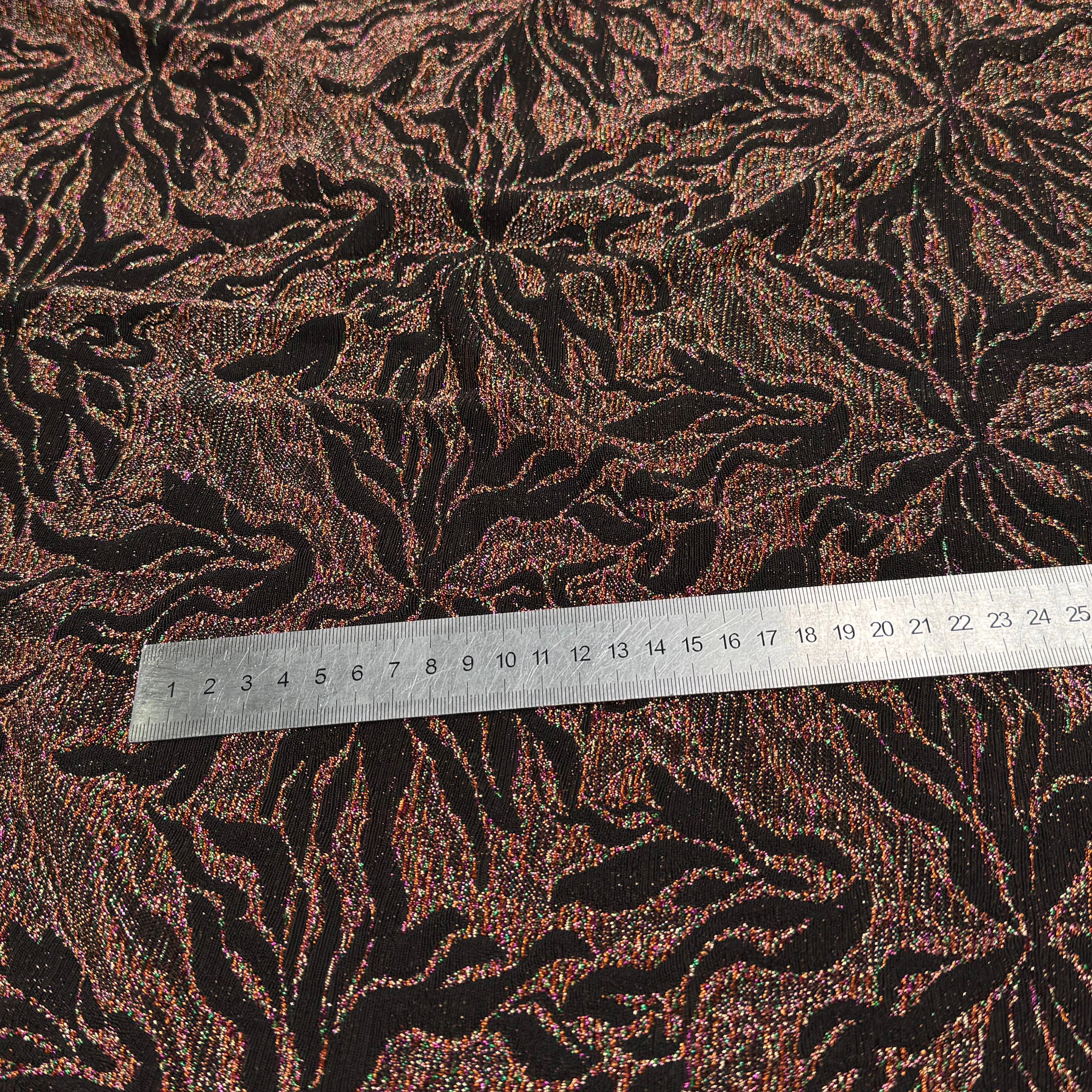 MAILLE FÊTE ULTRA STRETCH BRILLANT FLORAL POLY MULTICOLOR ORANGE - My Little Coupon