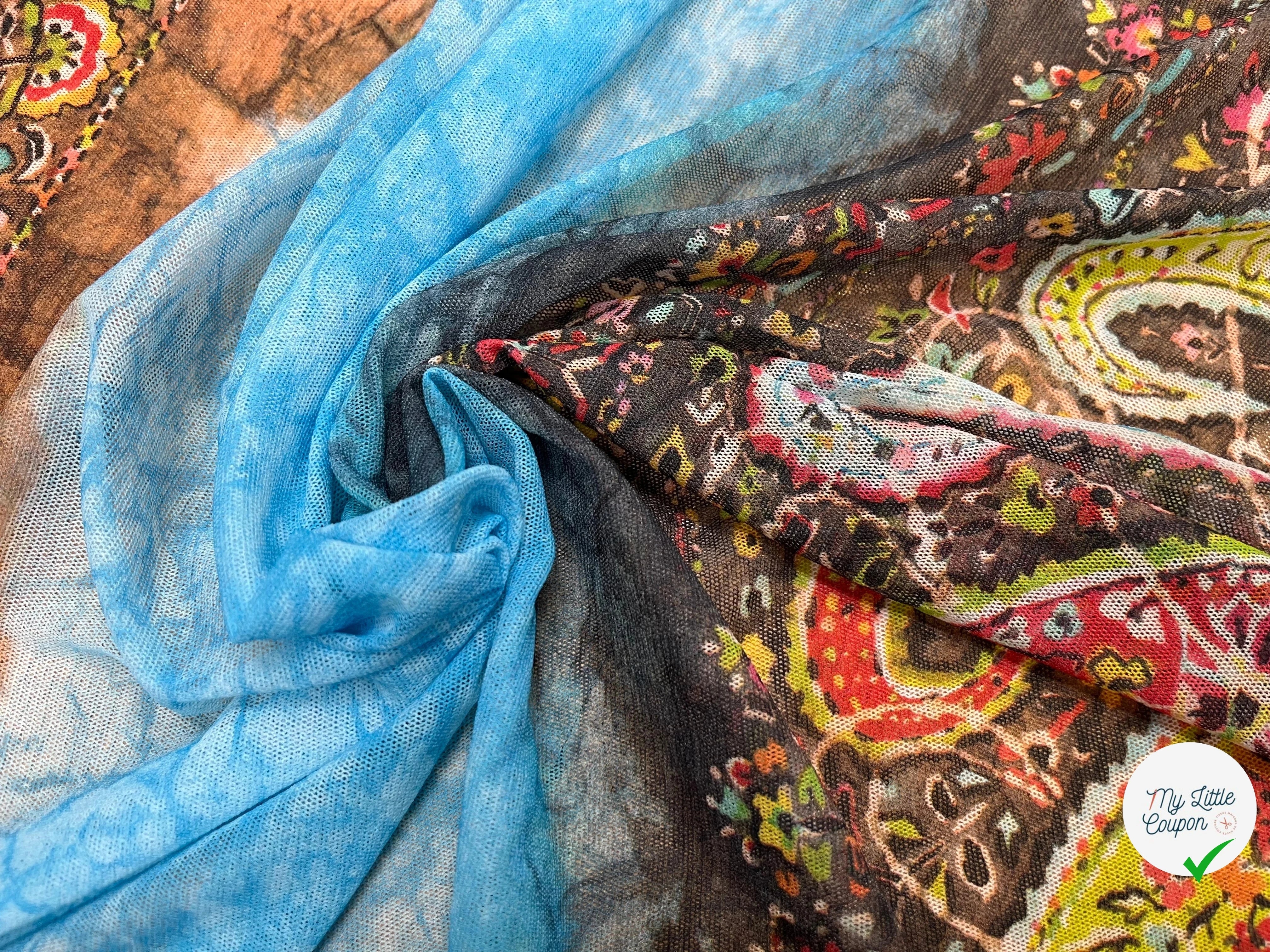 MAILLE RESILLE IMPRIMÉ PIMENT MULTICOLORES - My Little Coupon