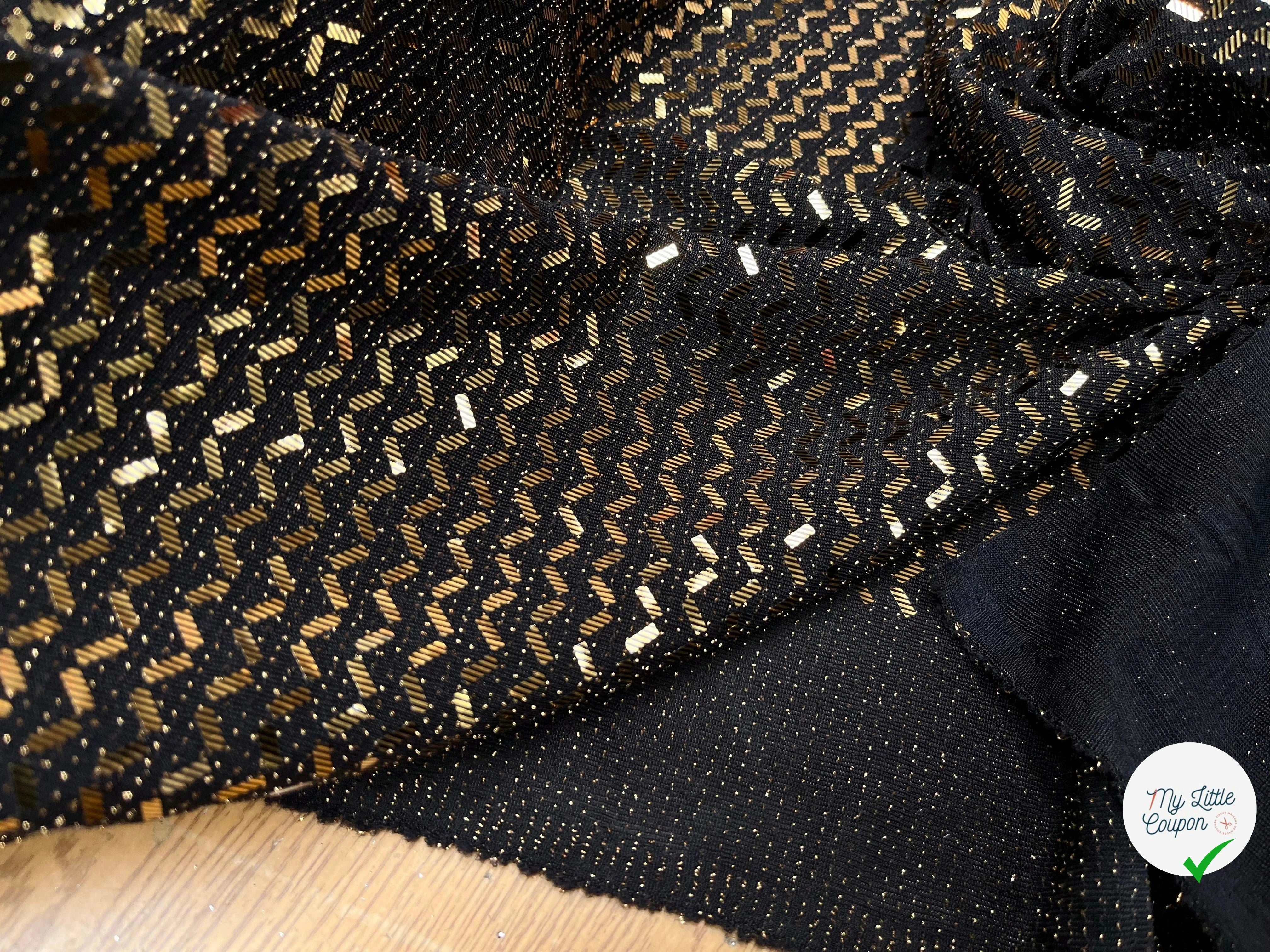 MAILLE SÉQUIN PÉTITE RECTANGLE OR EN ZIG ZAG BRILLANTE - My Little Coupon
