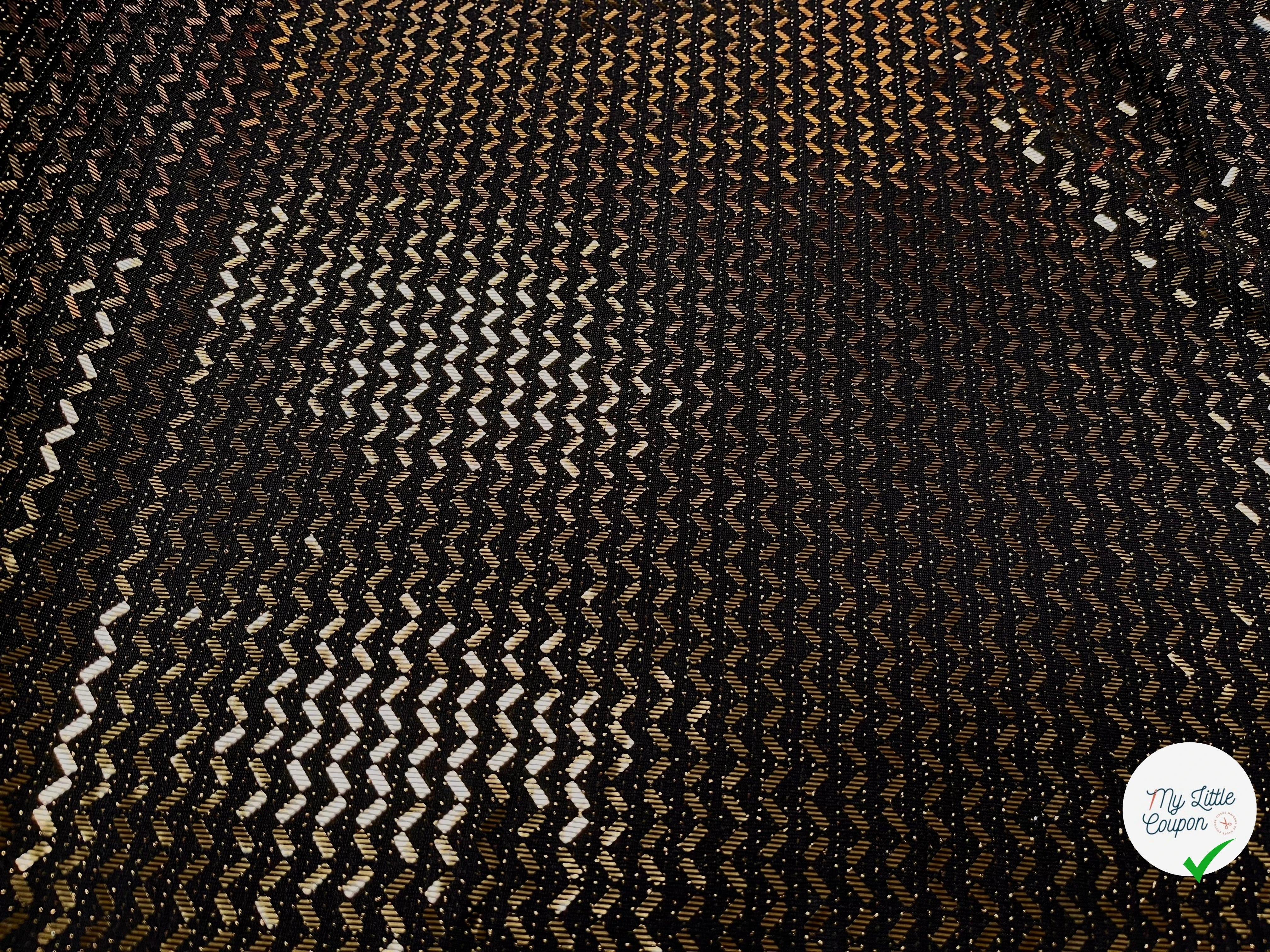 MAILLE SÉQUIN PÉTITE RECTANGLE OR EN ZIG ZAG BRILLANTE - My Little Coupon