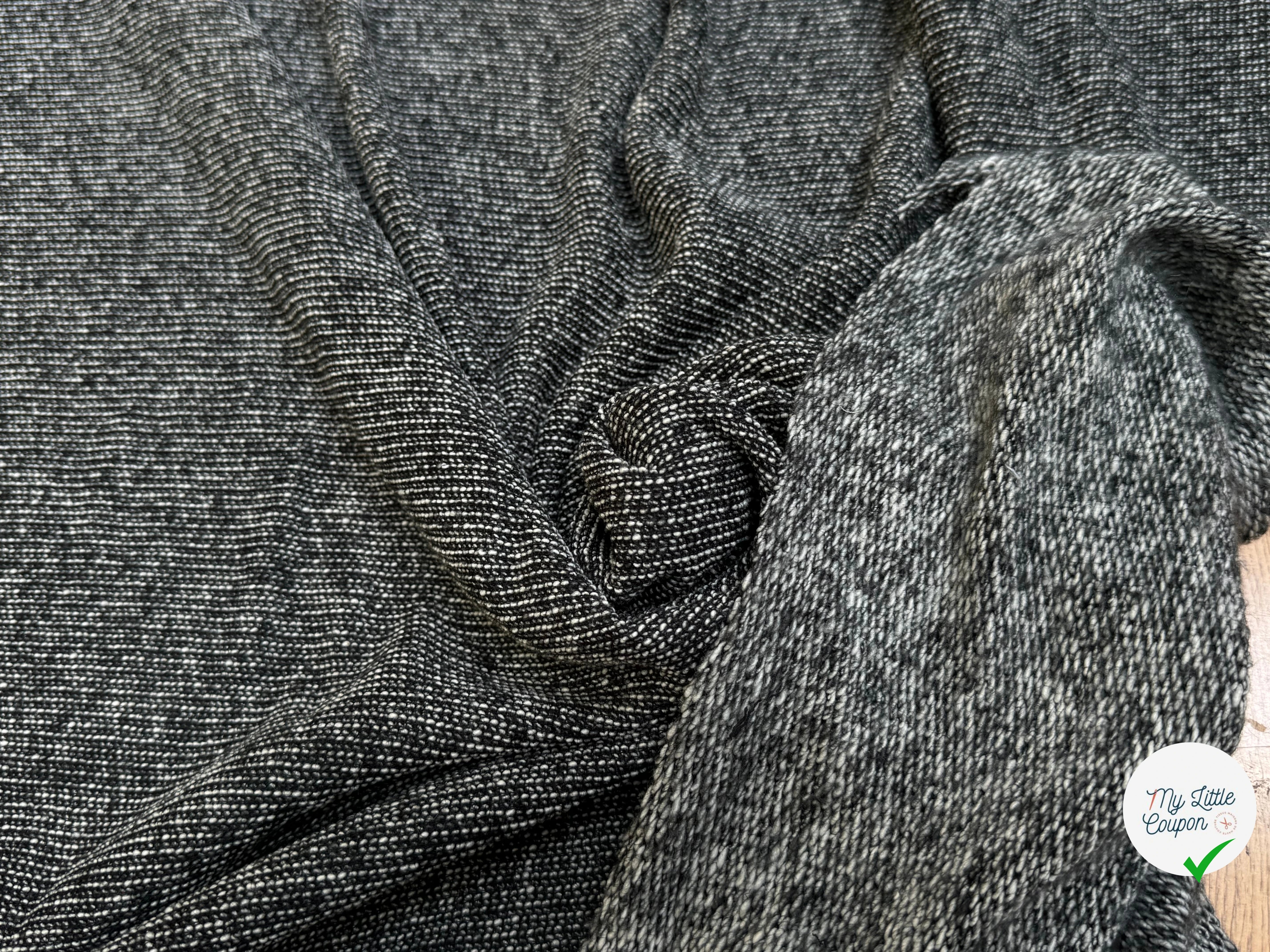 (Chute) MAILLE TRICOTÉE POLYLAINE TRÈS BELLE GRIS CHINÉ - My Little Coupon