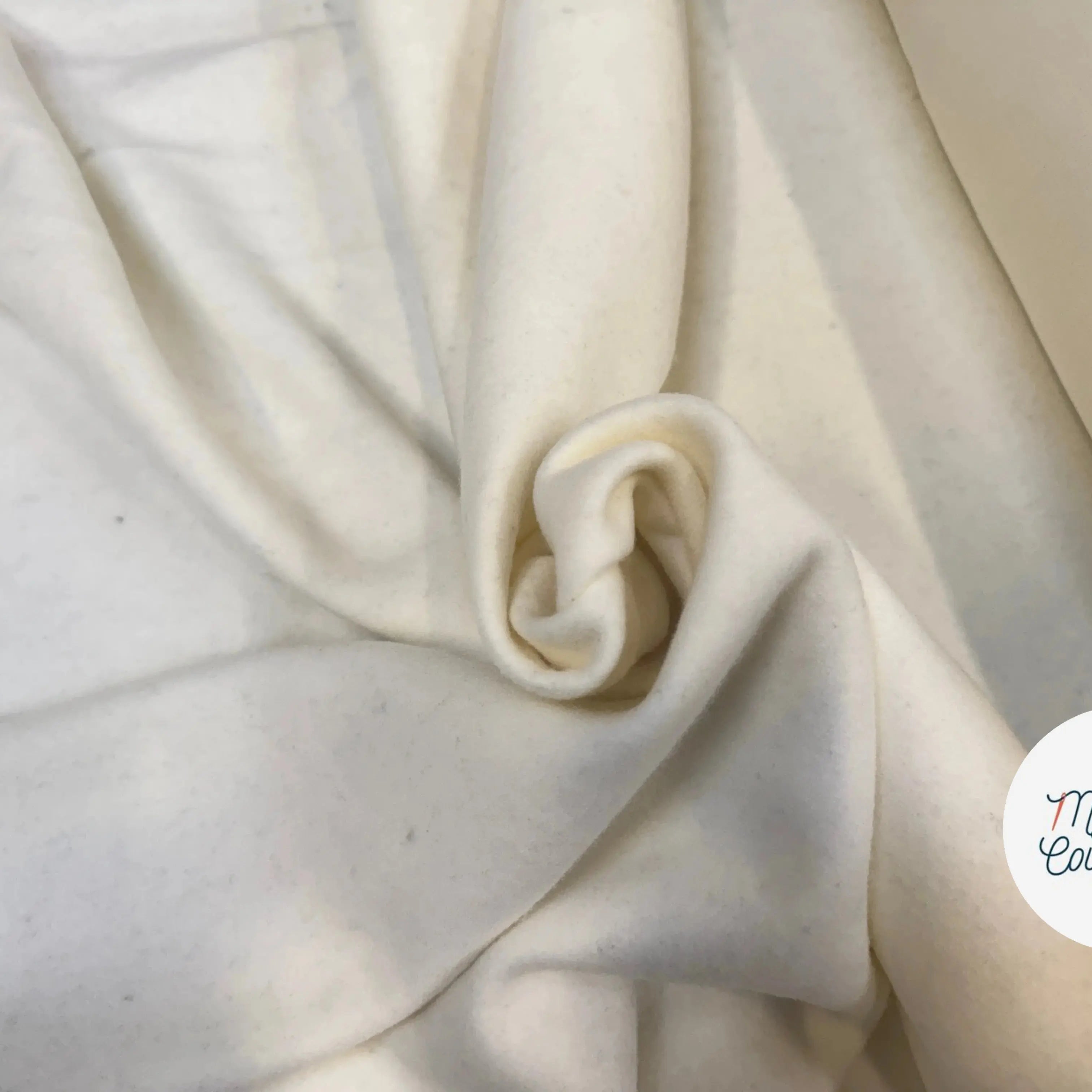 MOLLETON GRATTÉ 70% COTON ÉCRU TOUT DOUX - My Little Coupon