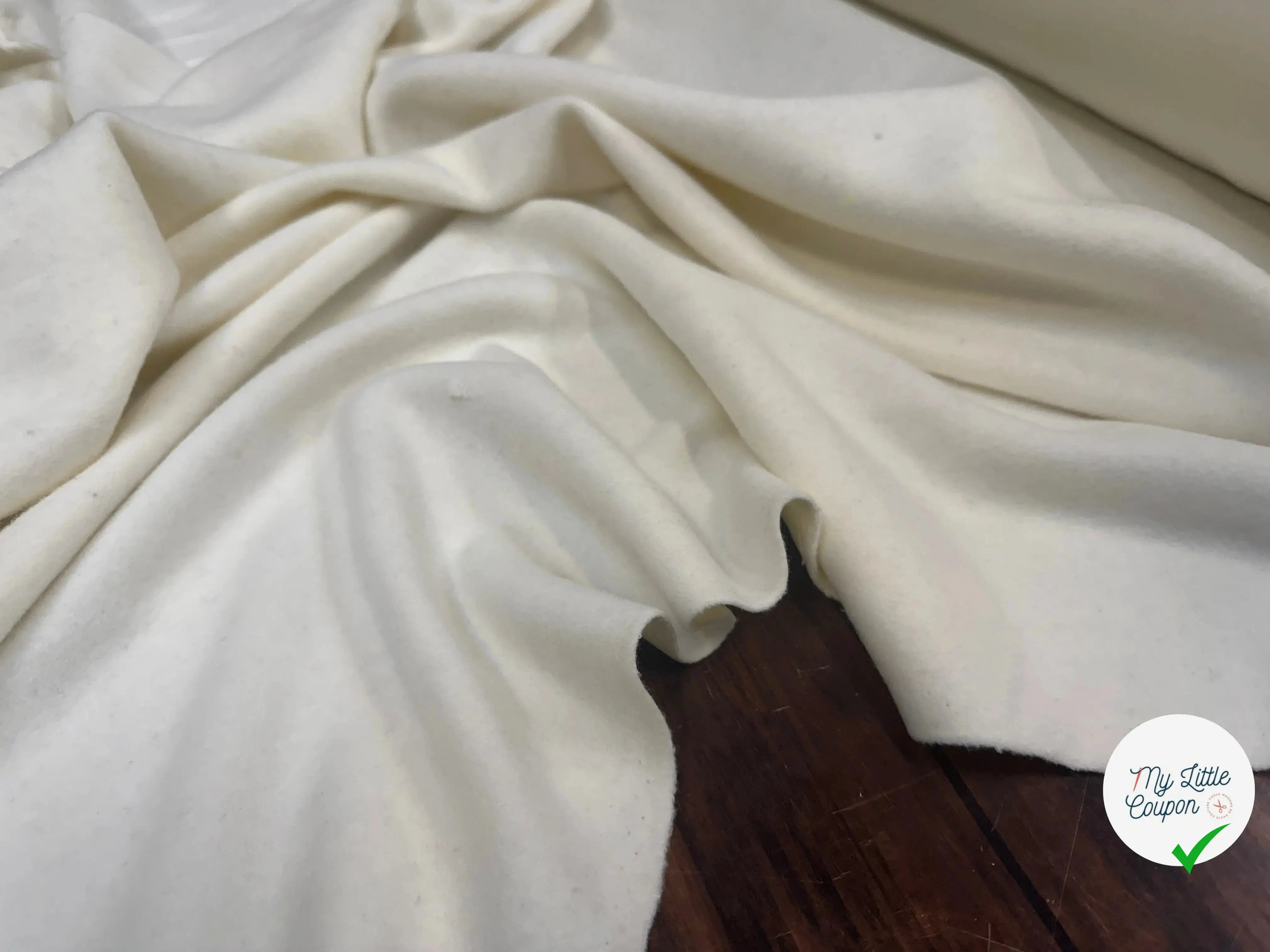 MOLLETON GRATTÉ 70% COTON ÉCRU TOUT DOUX - My Little Coupon