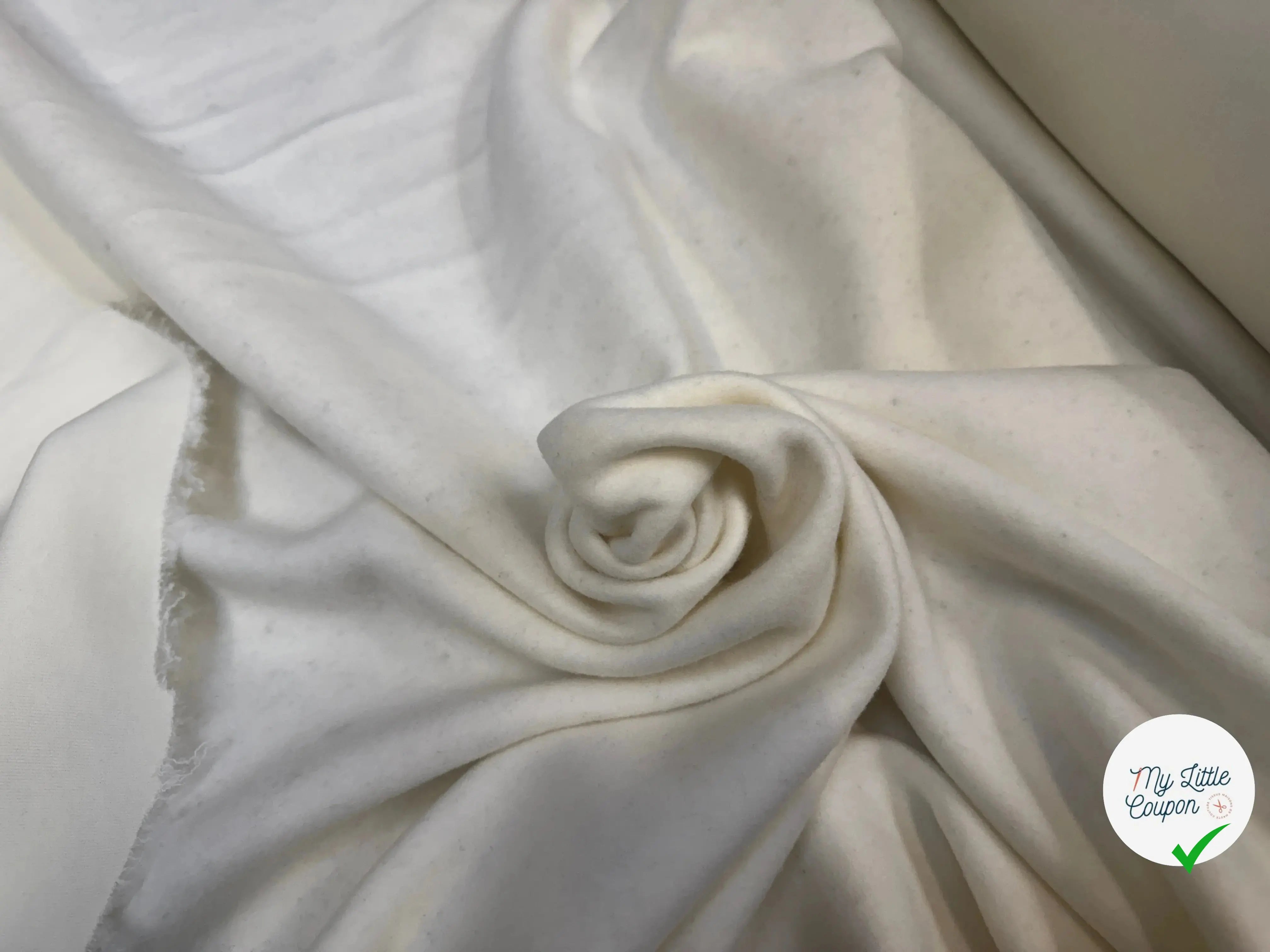 MOLLETON GRATTÉ 70% COTON ÉCRU TOUT DOUX - My Little Coupon