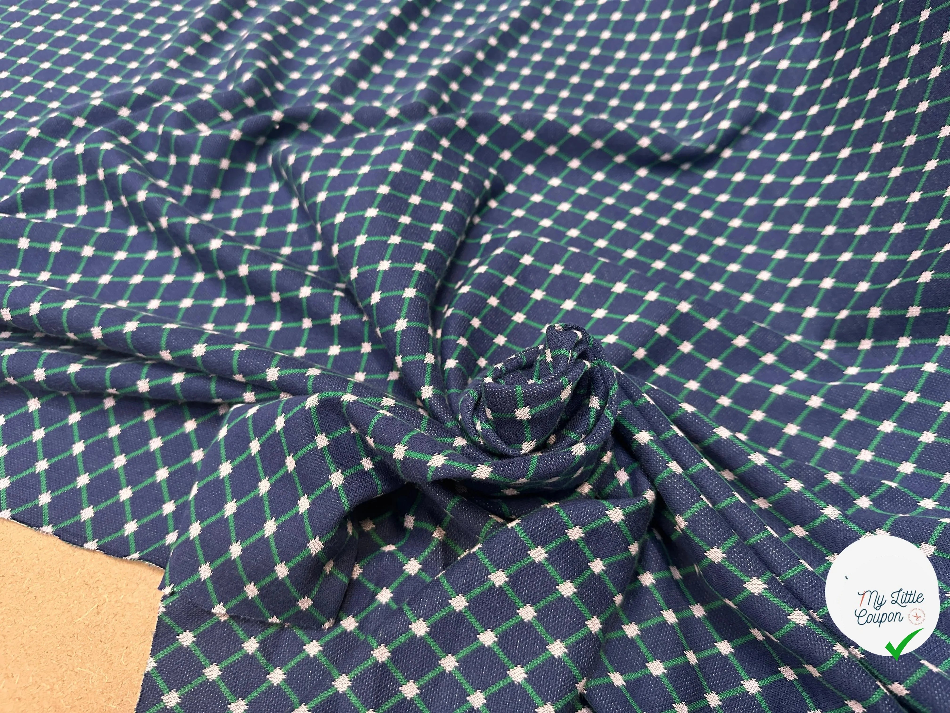 LEICHTE FLANELL KAROS GRĂN AUF BLAU - My Little Coupon
