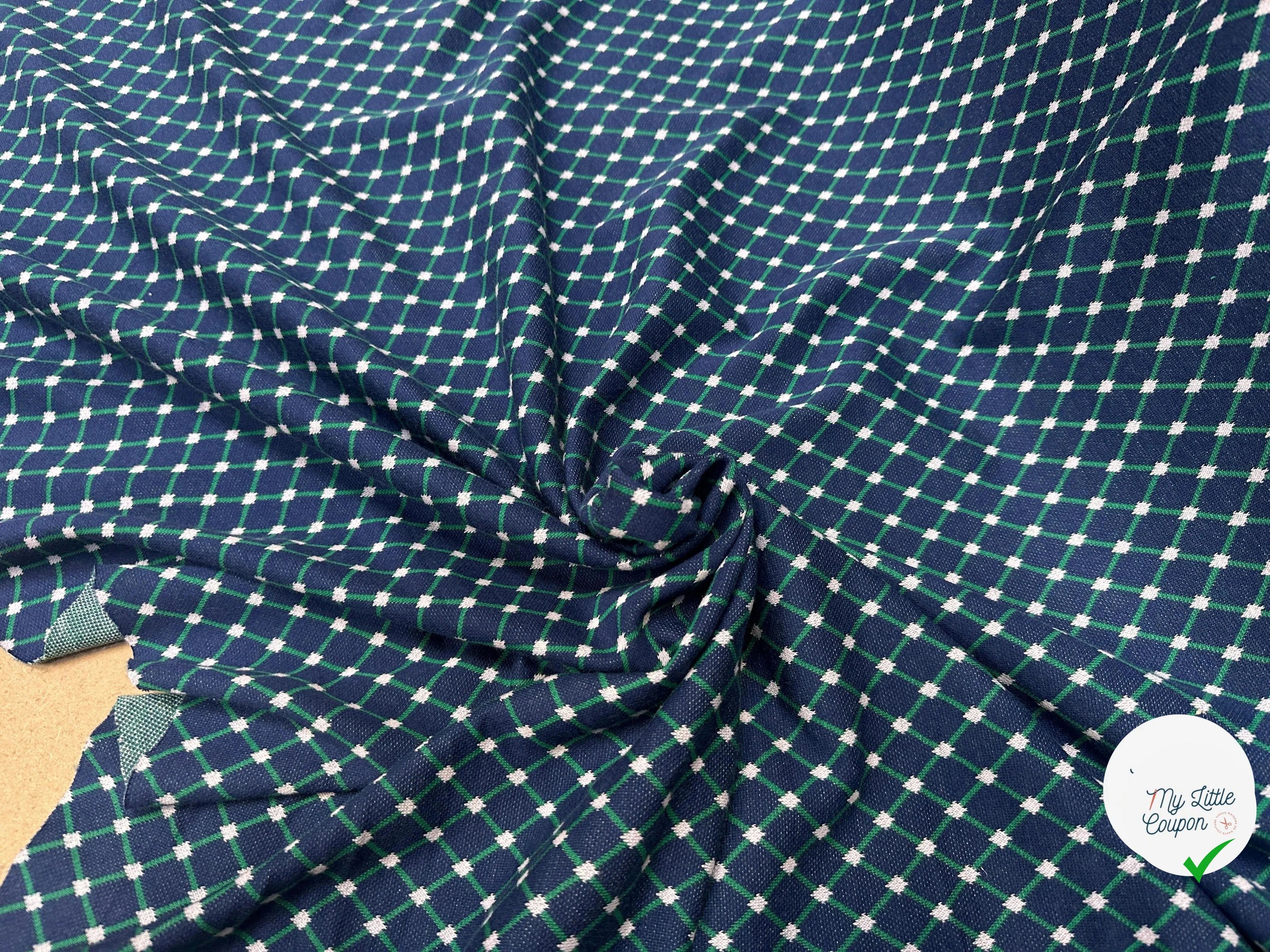 LEICHTE FLANELL KAROS GRĂN AUF BLAU - My Little Coupon