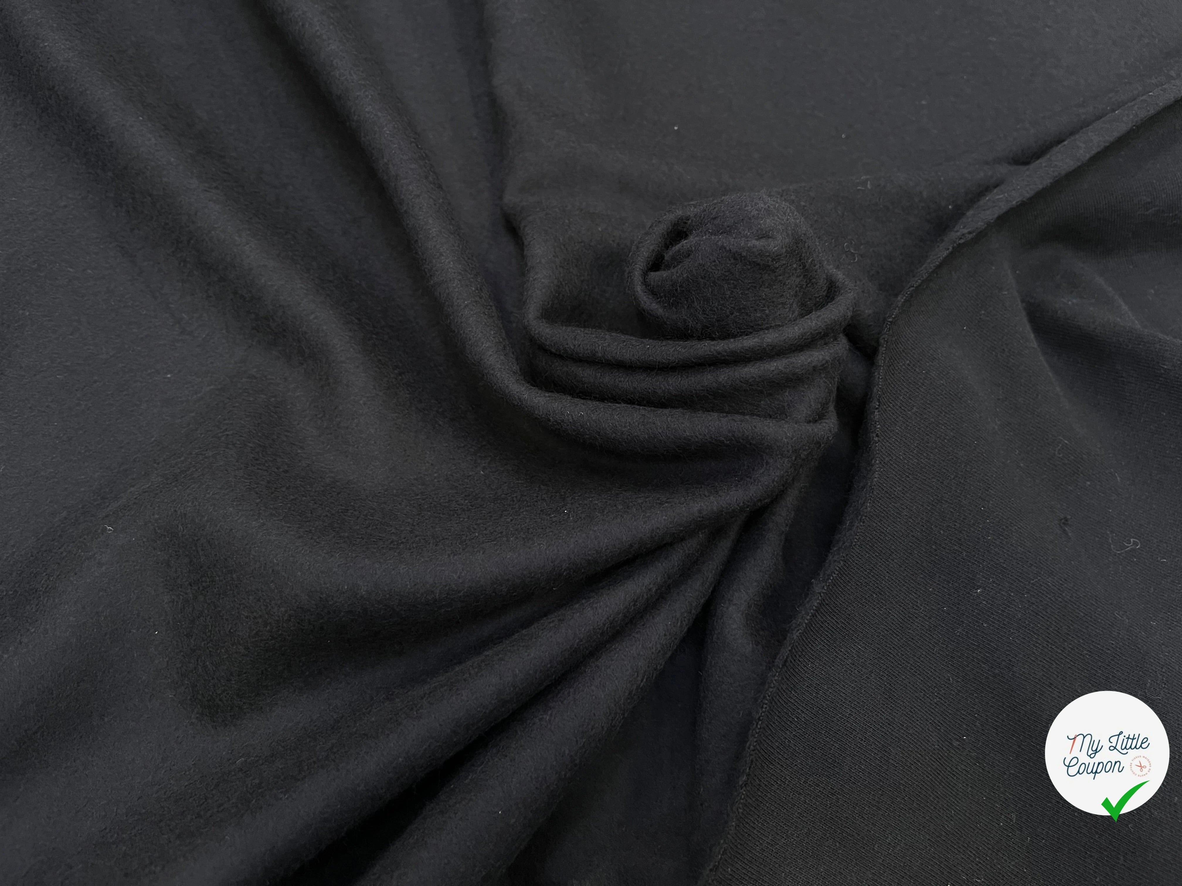 (Chute) MOLLETON LÉGER ULTRA DOUX NOIR (ULTRA PREMIUM) - My Little Coupon