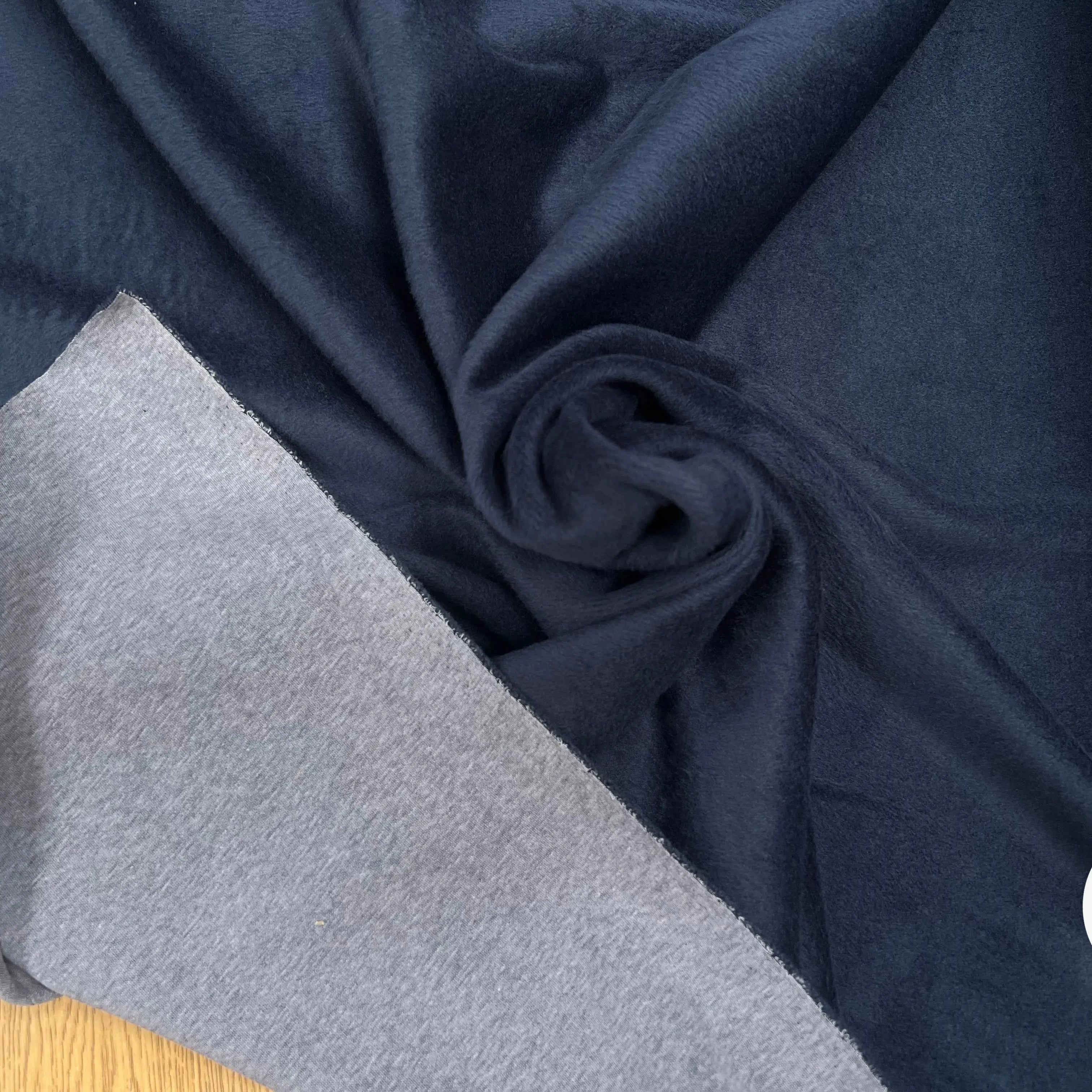 MOLLETON TOUT DOUX ENVERS GRATTÉ MADE IN FRANCE 280 GREY/NAVY - My Little Coupon