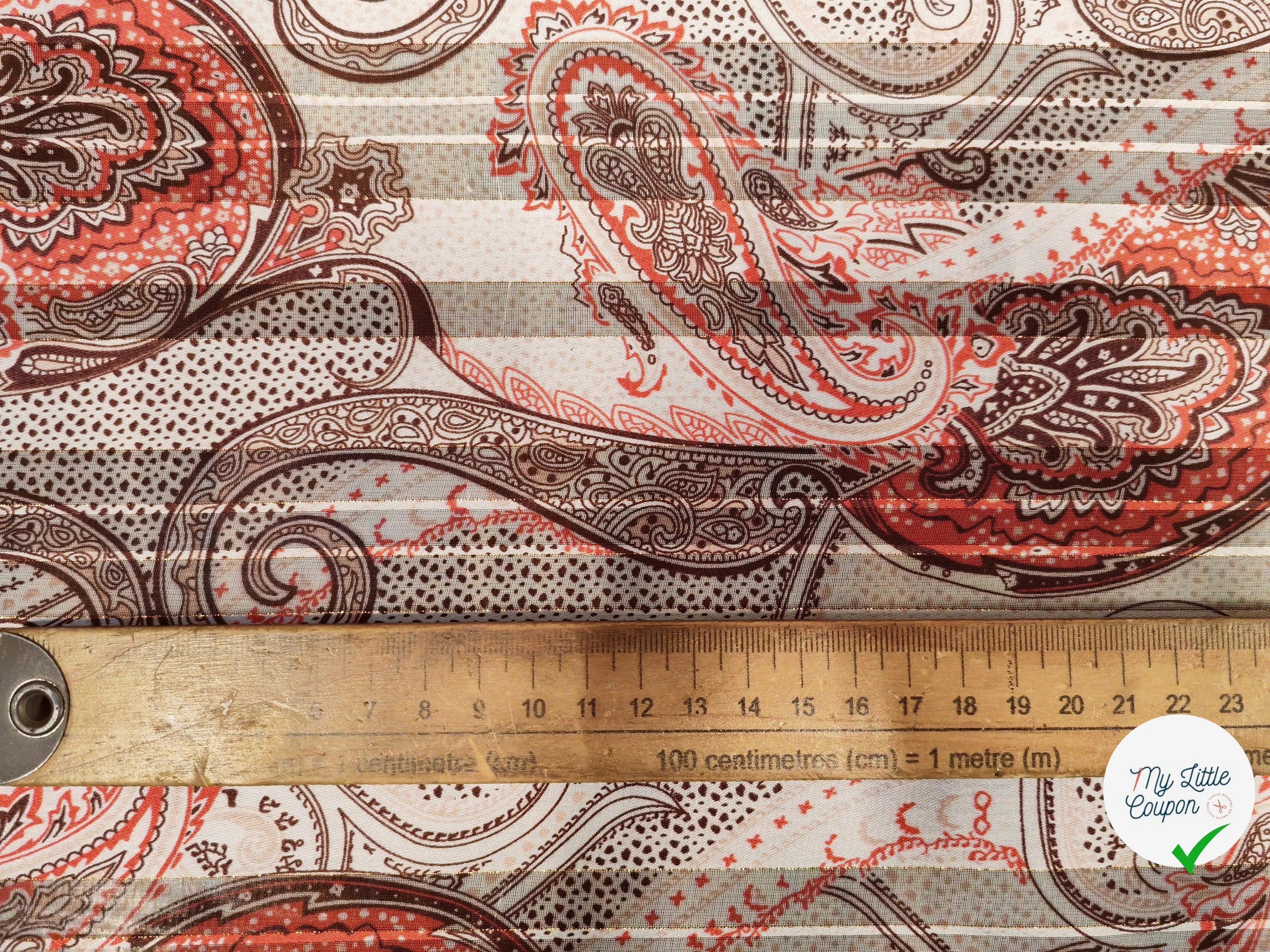 MOUSSELINE BANDANA ABSTRAIT ROUGE & SAUMON - My Little Coupon