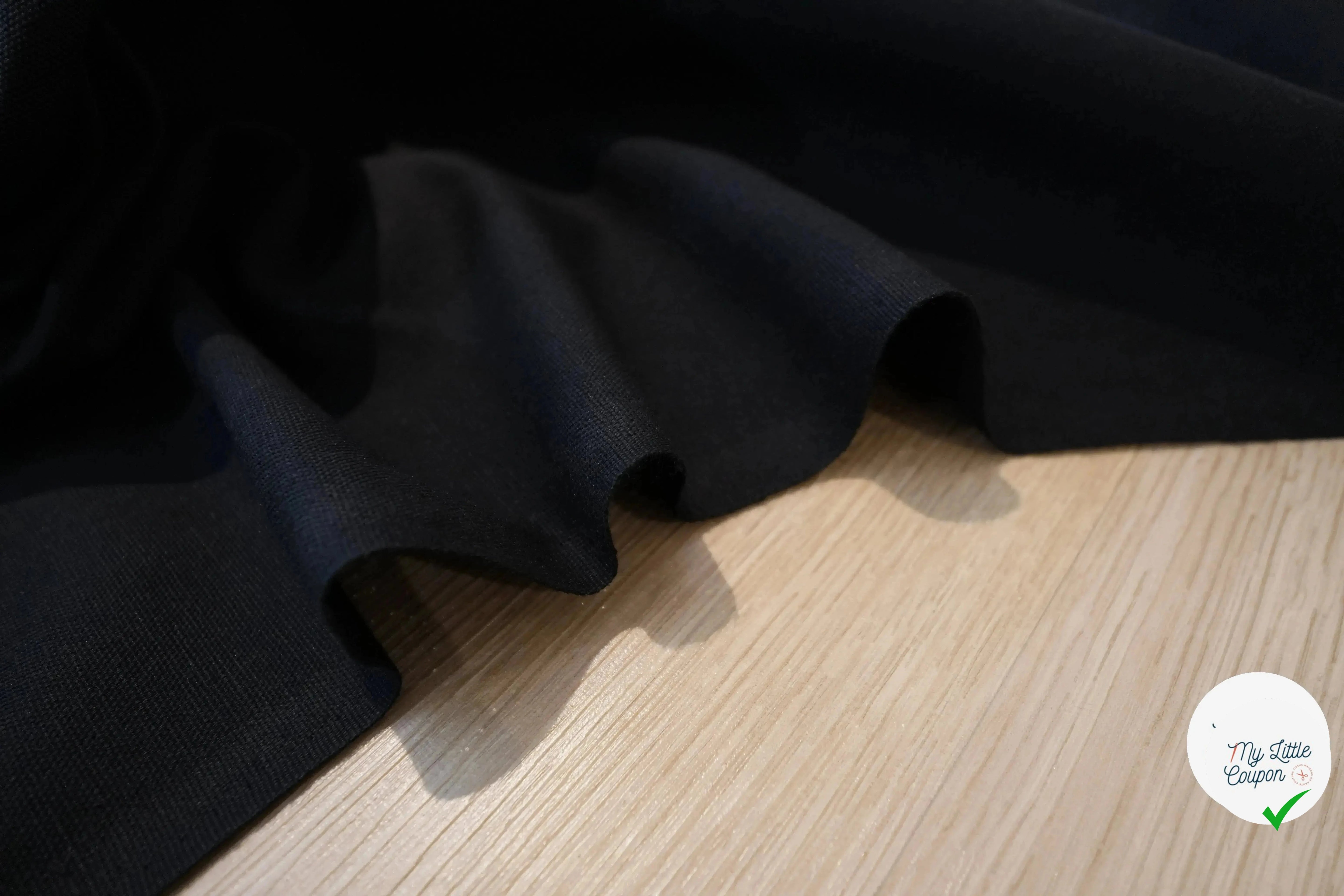 NATTÉ COTON LIN NOIR LAIZE 2M80 - My Little Coupon