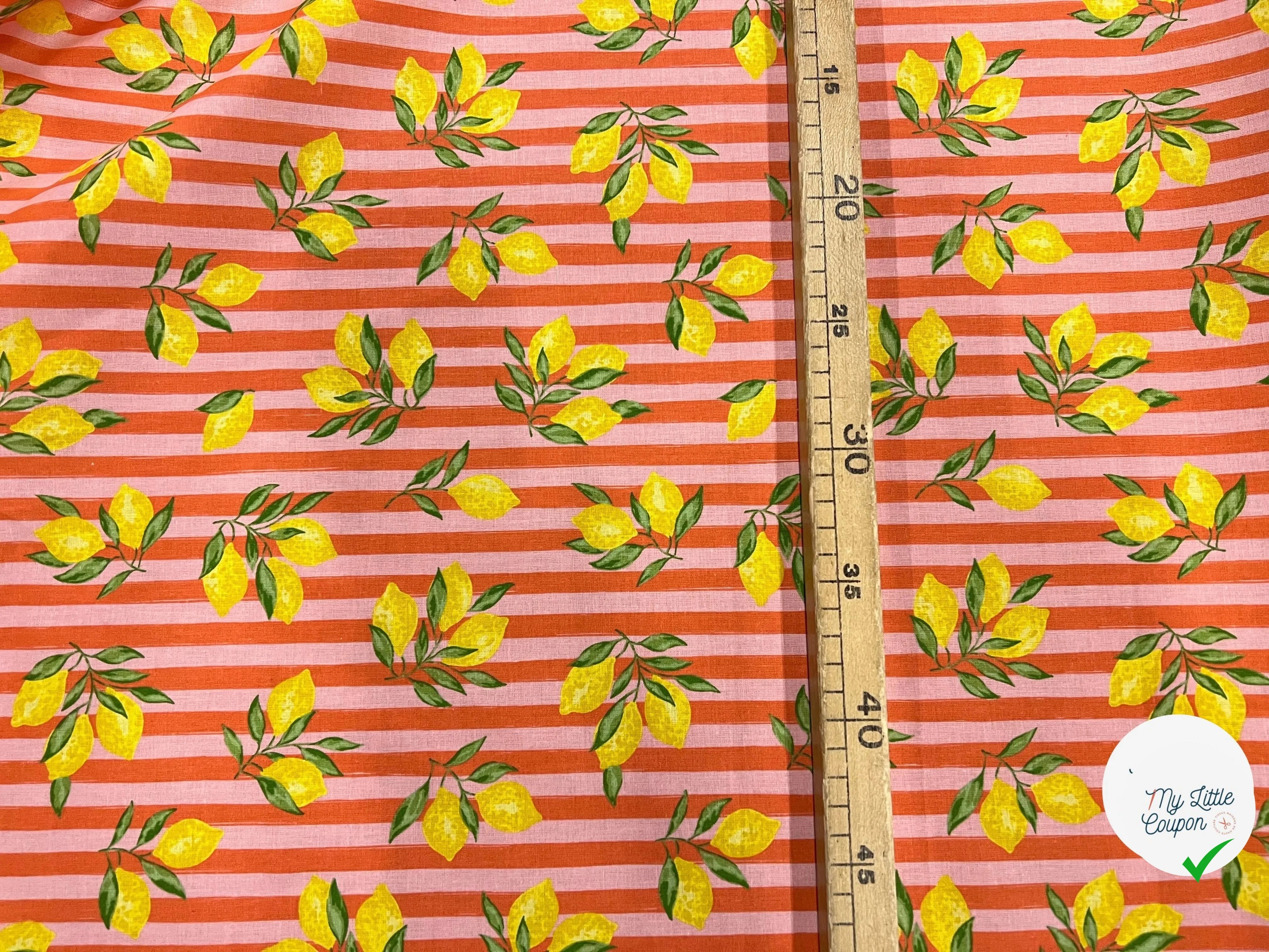 PERCALE COTON ETNA ROSE ORANGE PRINT - My Little Coupon