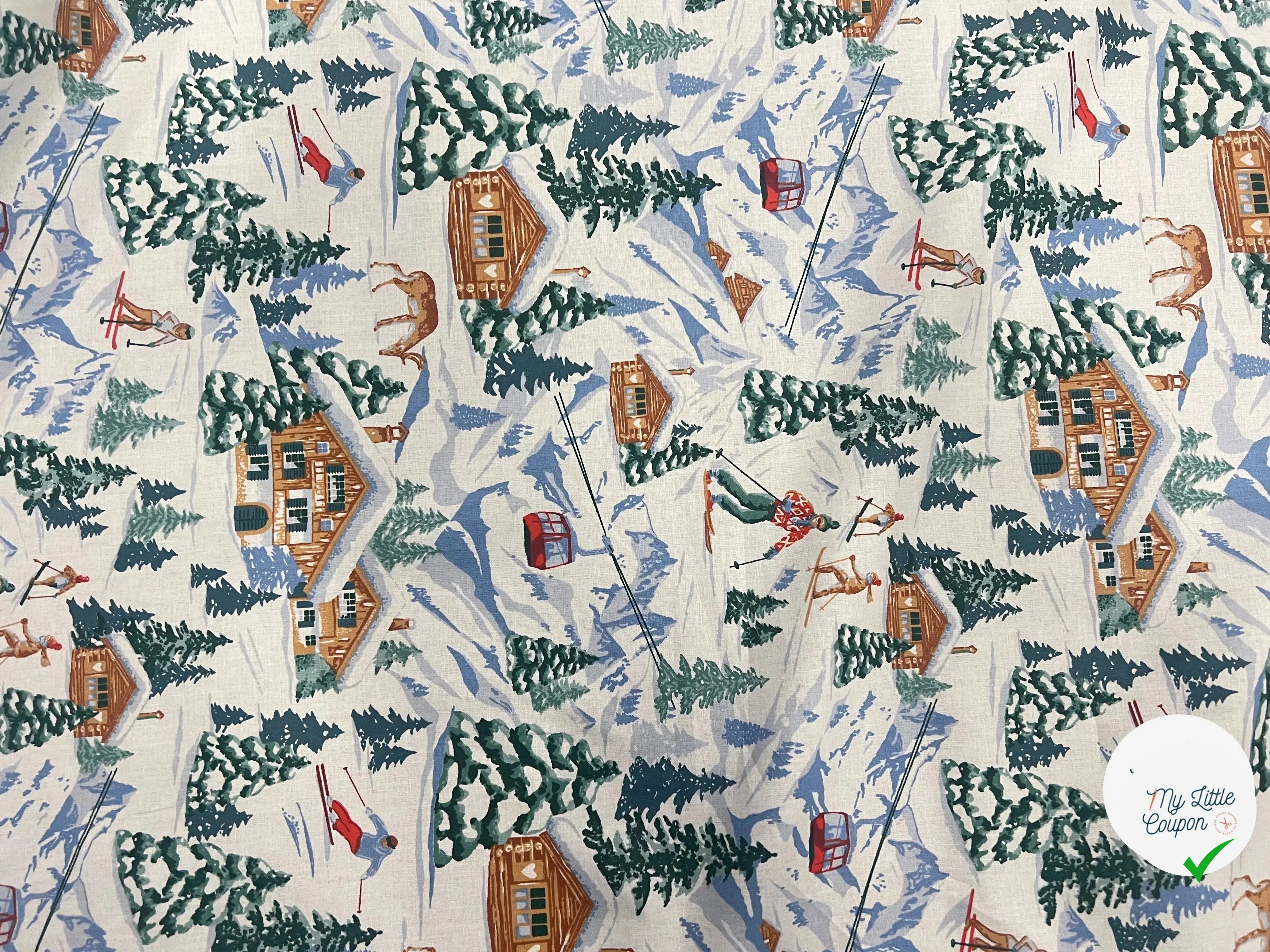 PERCALE COTON MERIBEL BLANC PRINT - My Little Coupon