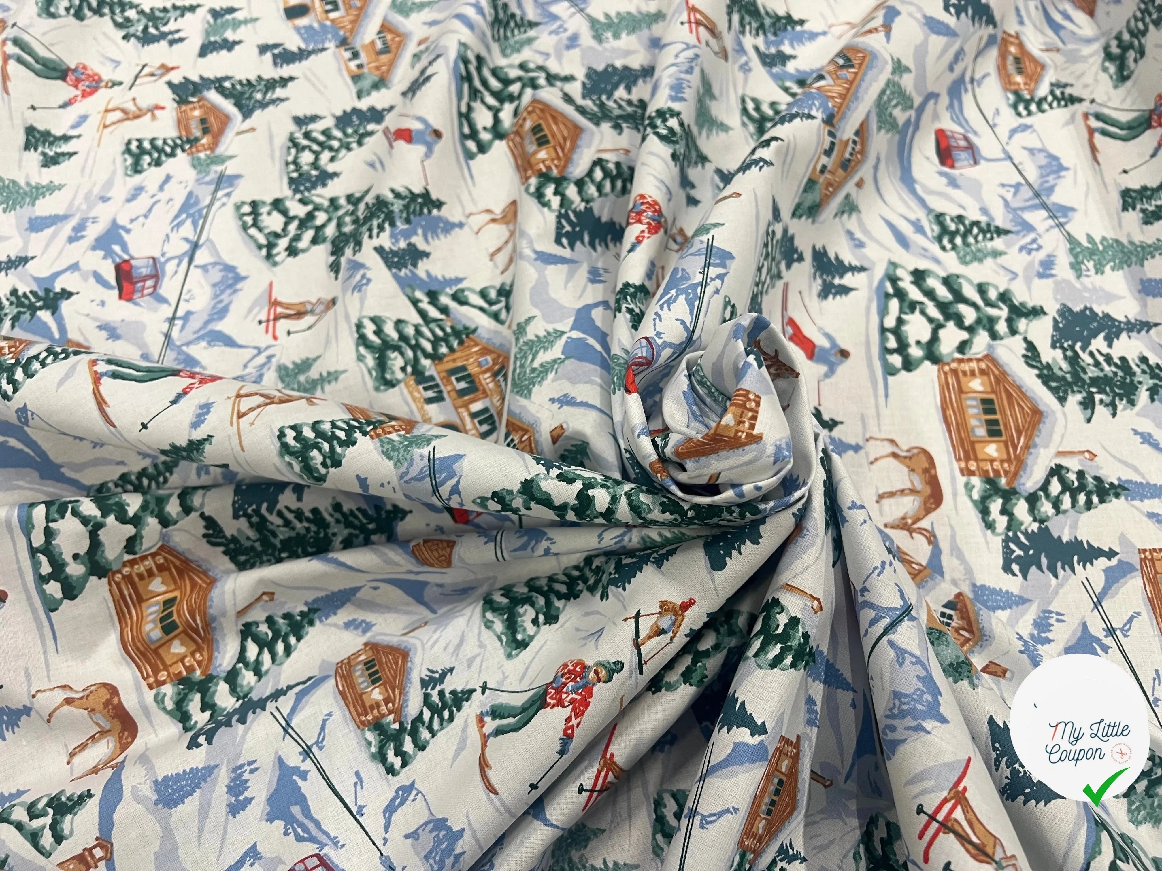 PERCALE COTON MERIBEL BLANC PRINT - My Little Coupon