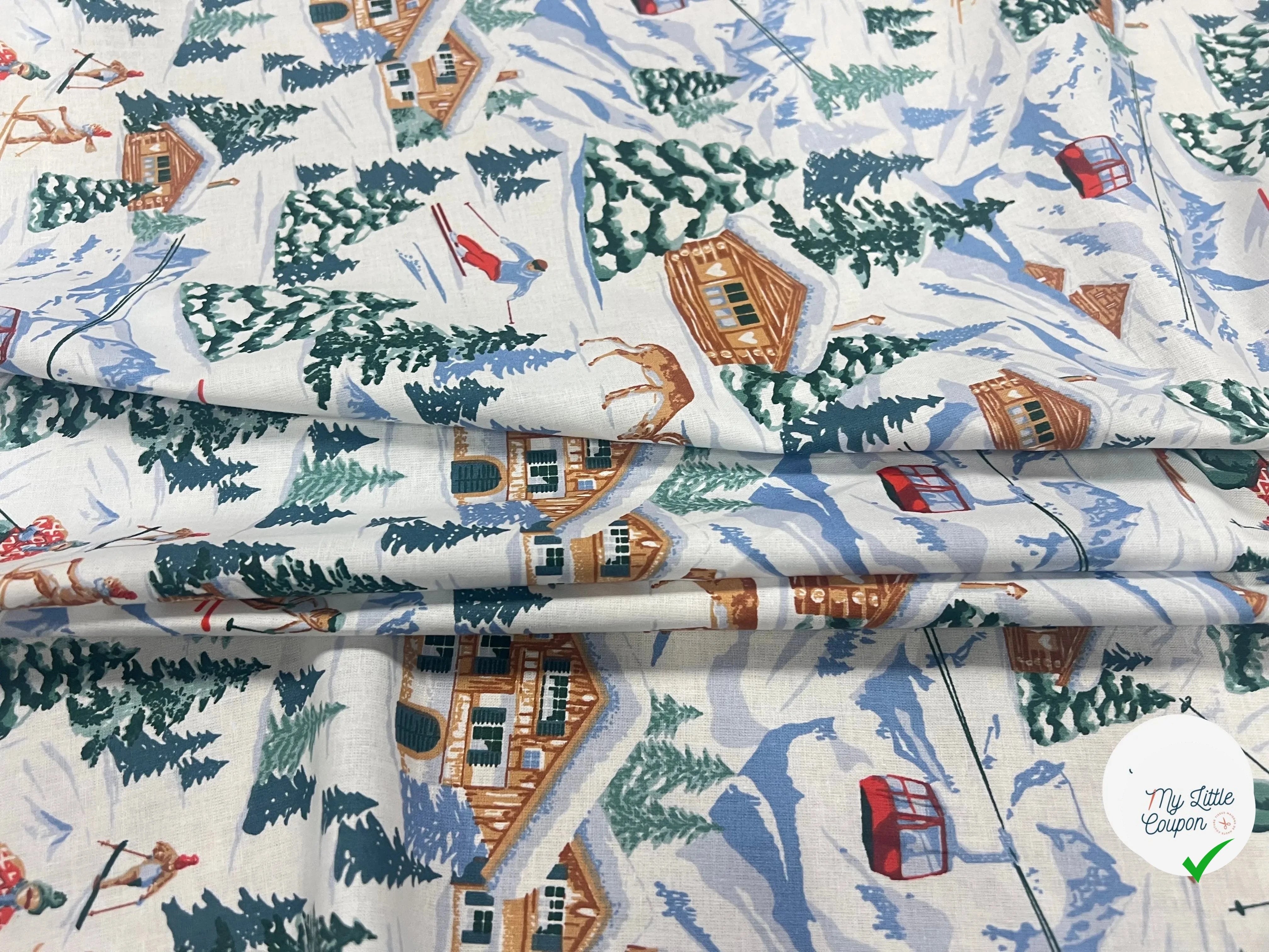 PERCALE COTON MERIBEL BLANC PRINT - My Little Coupon