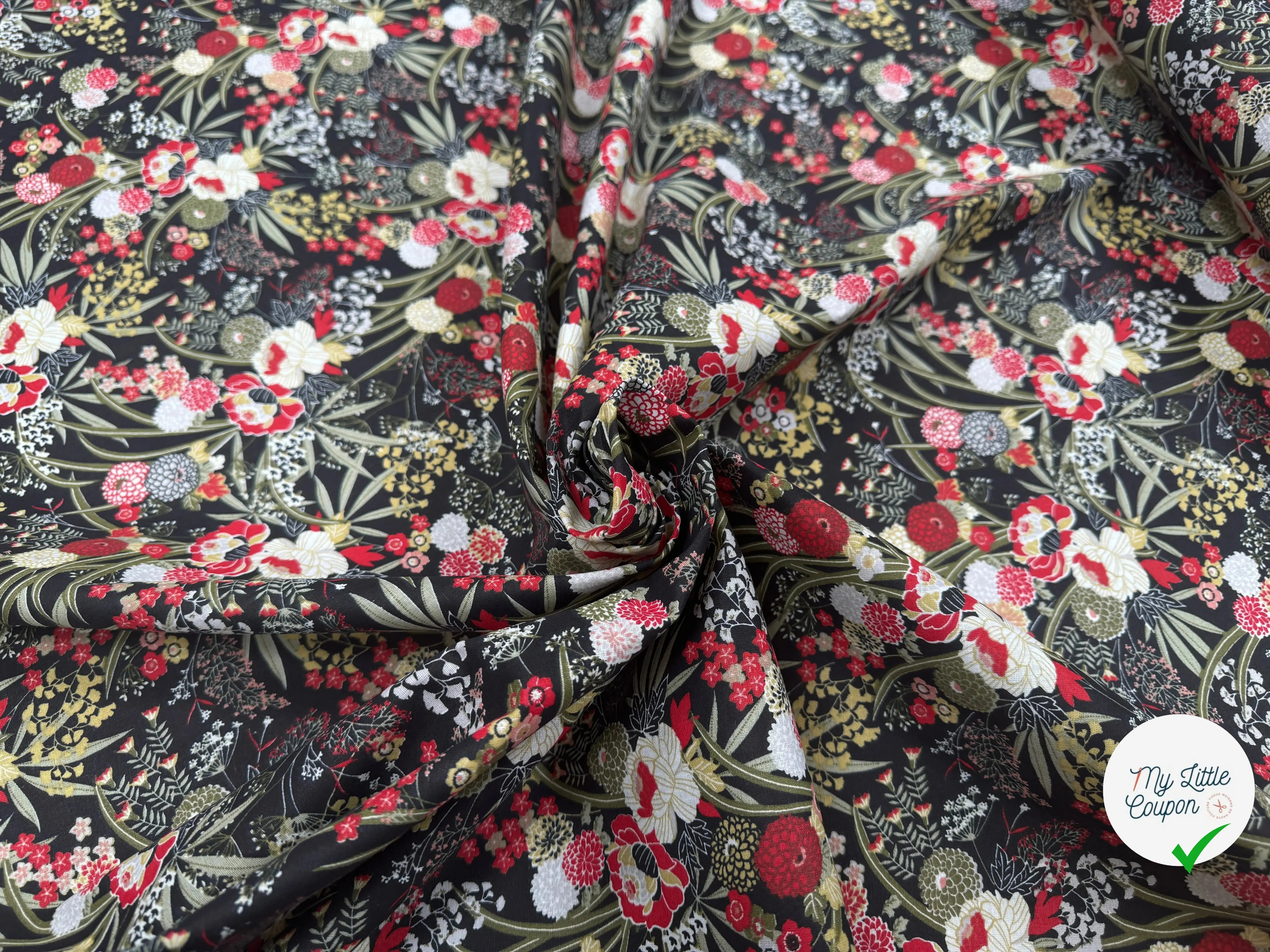 PERCALE DE COTON HARMONIE NOIR - My Little Coupon