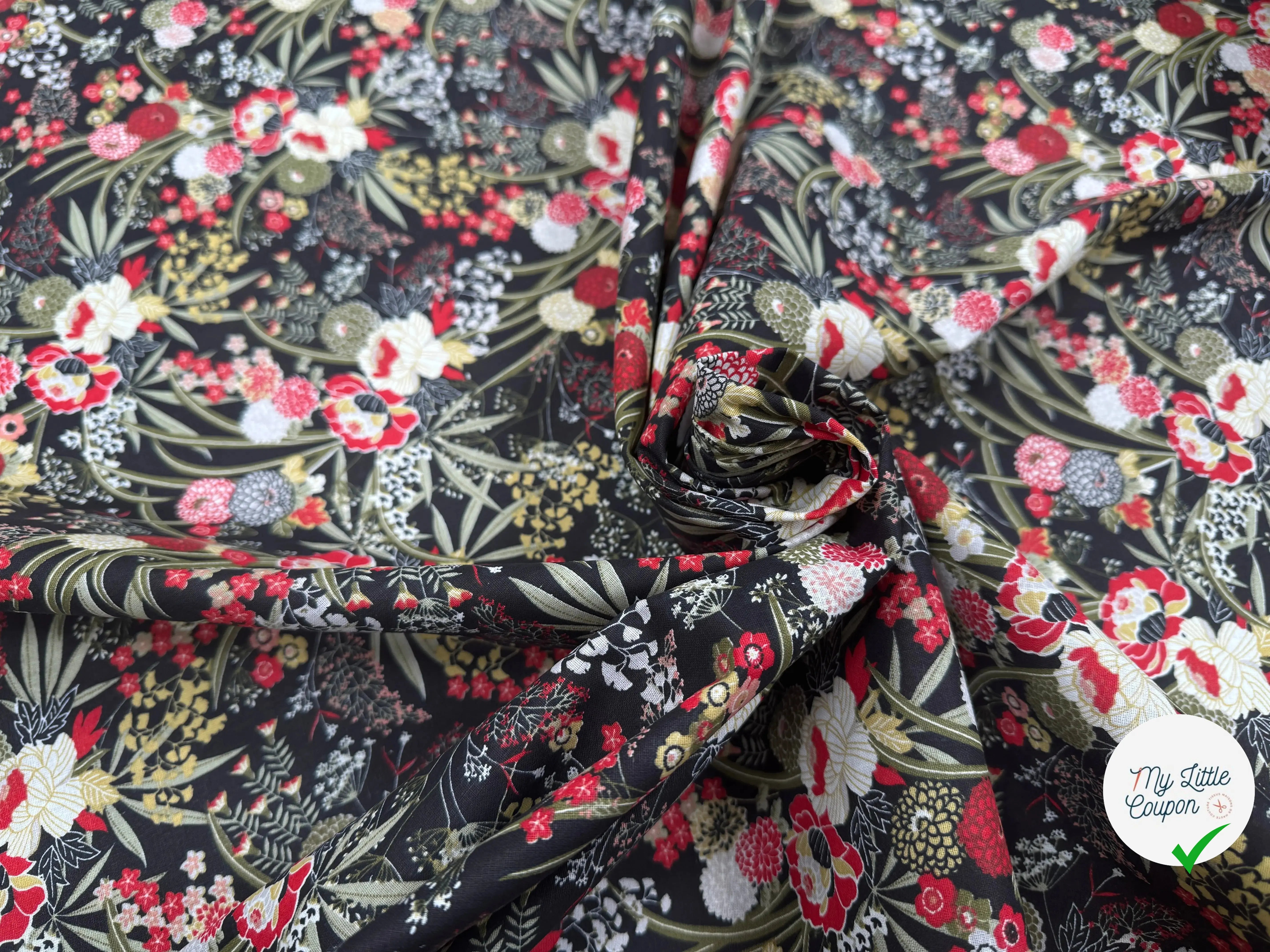 PERCALE DE COTON HARMONIE NOIR - My Little Coupon