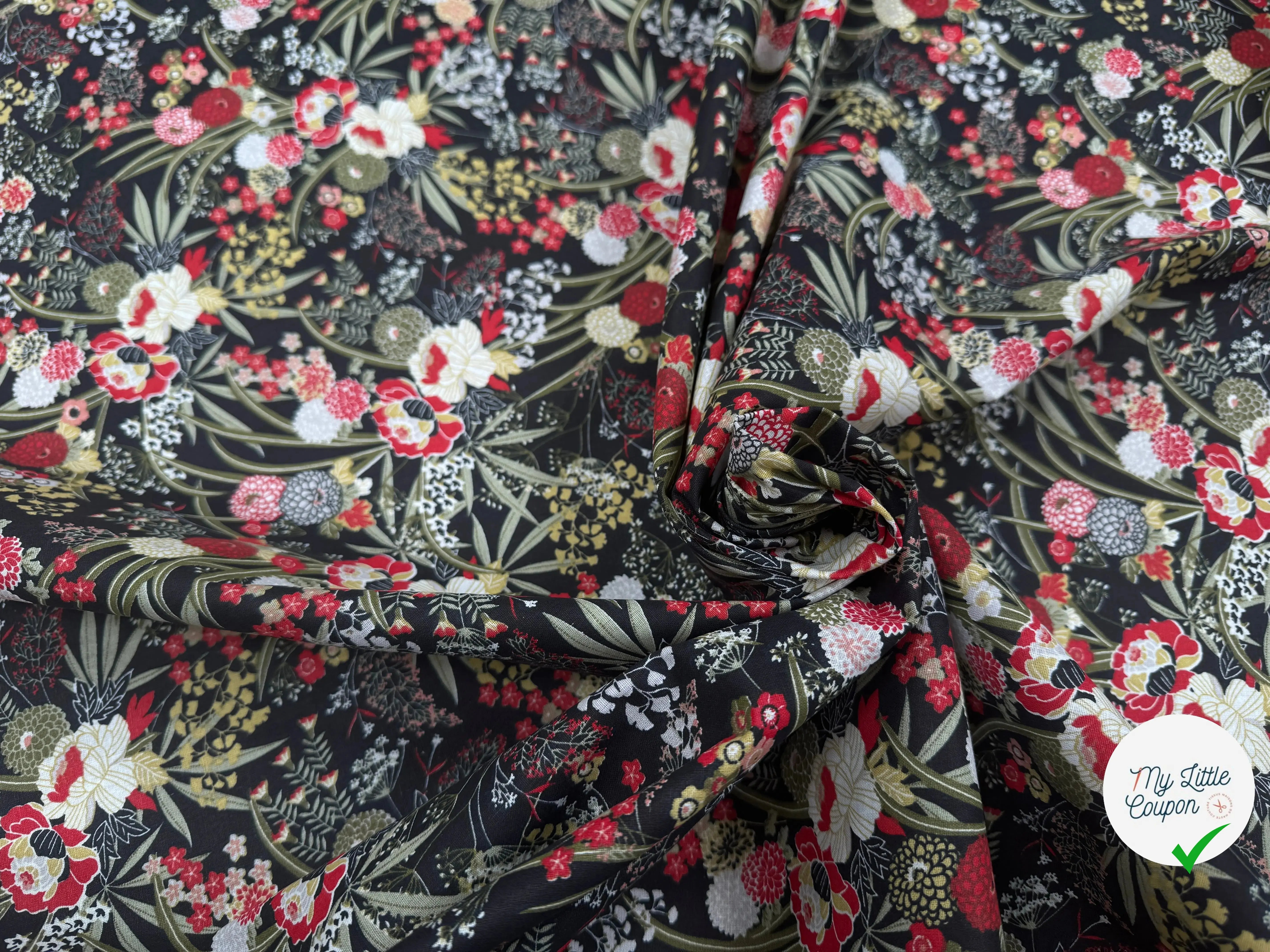 PERCALE DE COTON HARMONIE NOIR - My Little Coupon
