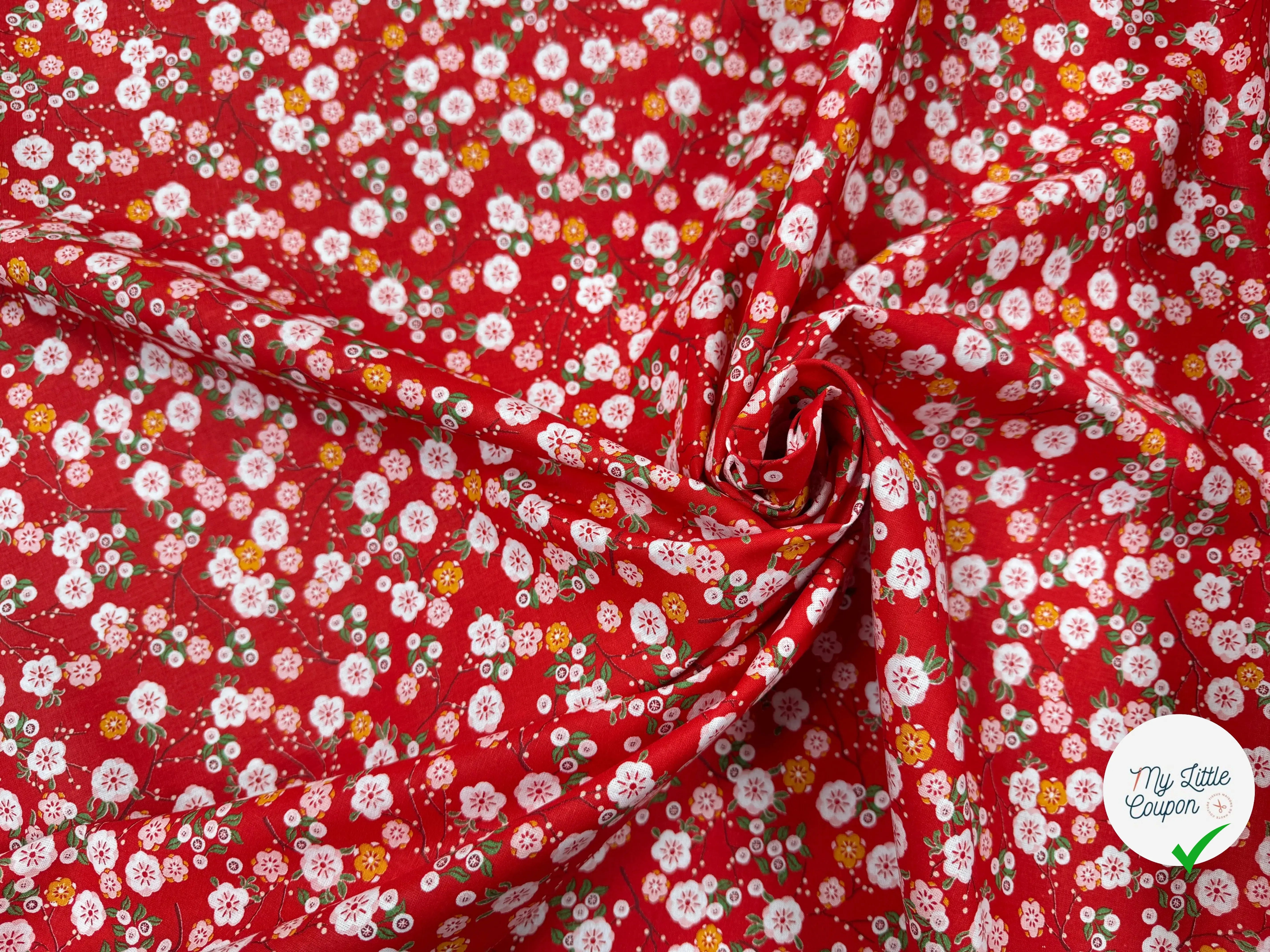 PERCALE DE COTON HOKKAIDO ROUGE - My Little Coupon
