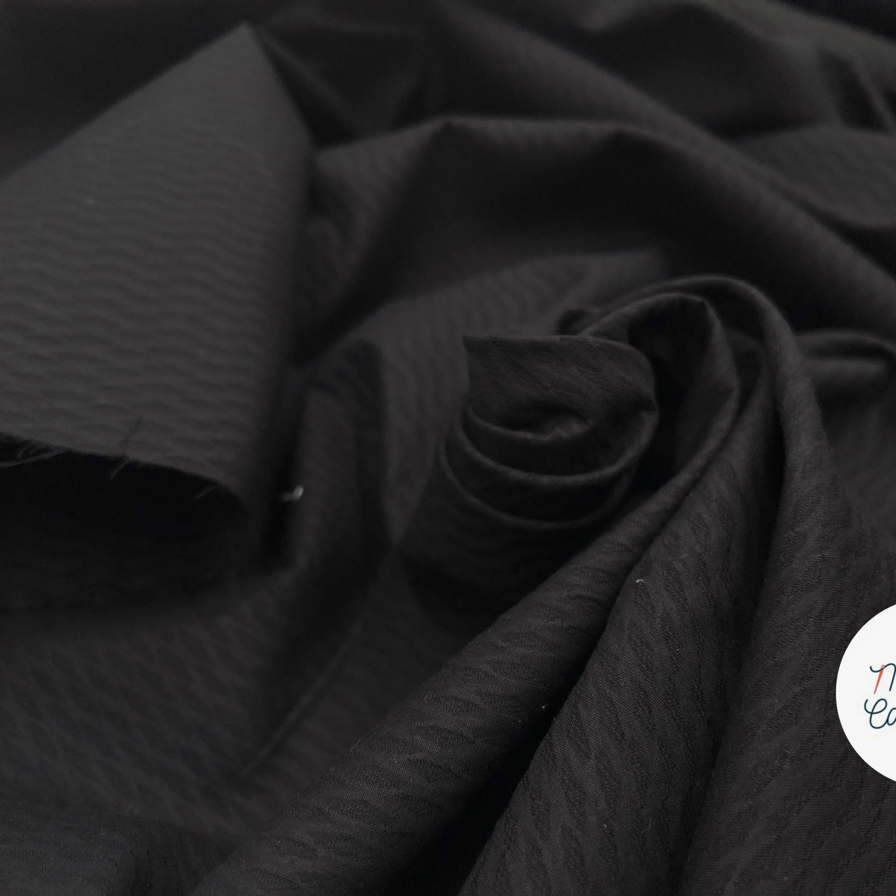 PIQUÉ DE COTON LOSANGES SUISSE NOIR ST GALLEN - My Little Coupon - tissu - coudre