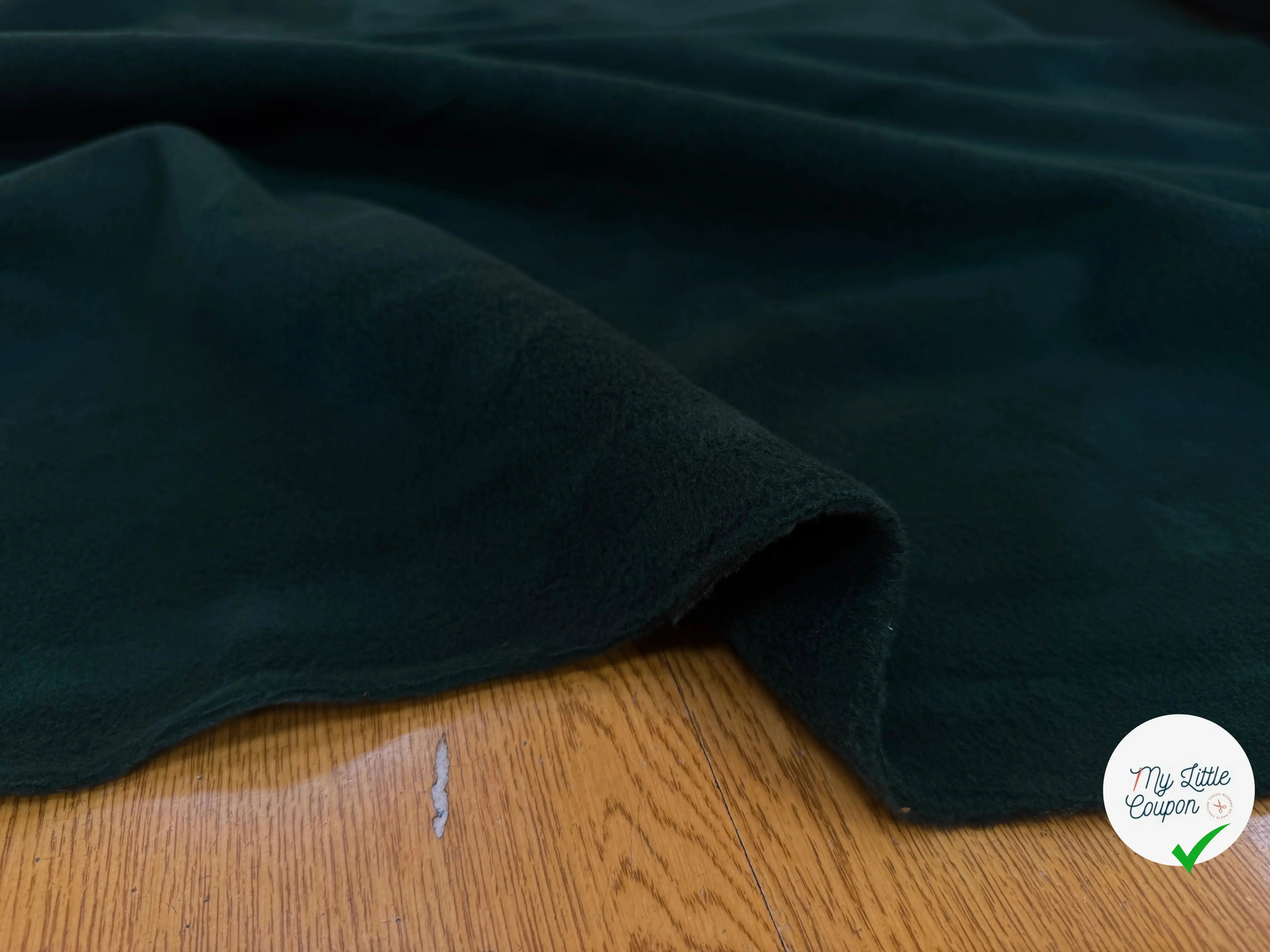 POLAIRE VERT SAPIN UNI ÉPAIS DOUBLE FACE - My Little Coupon