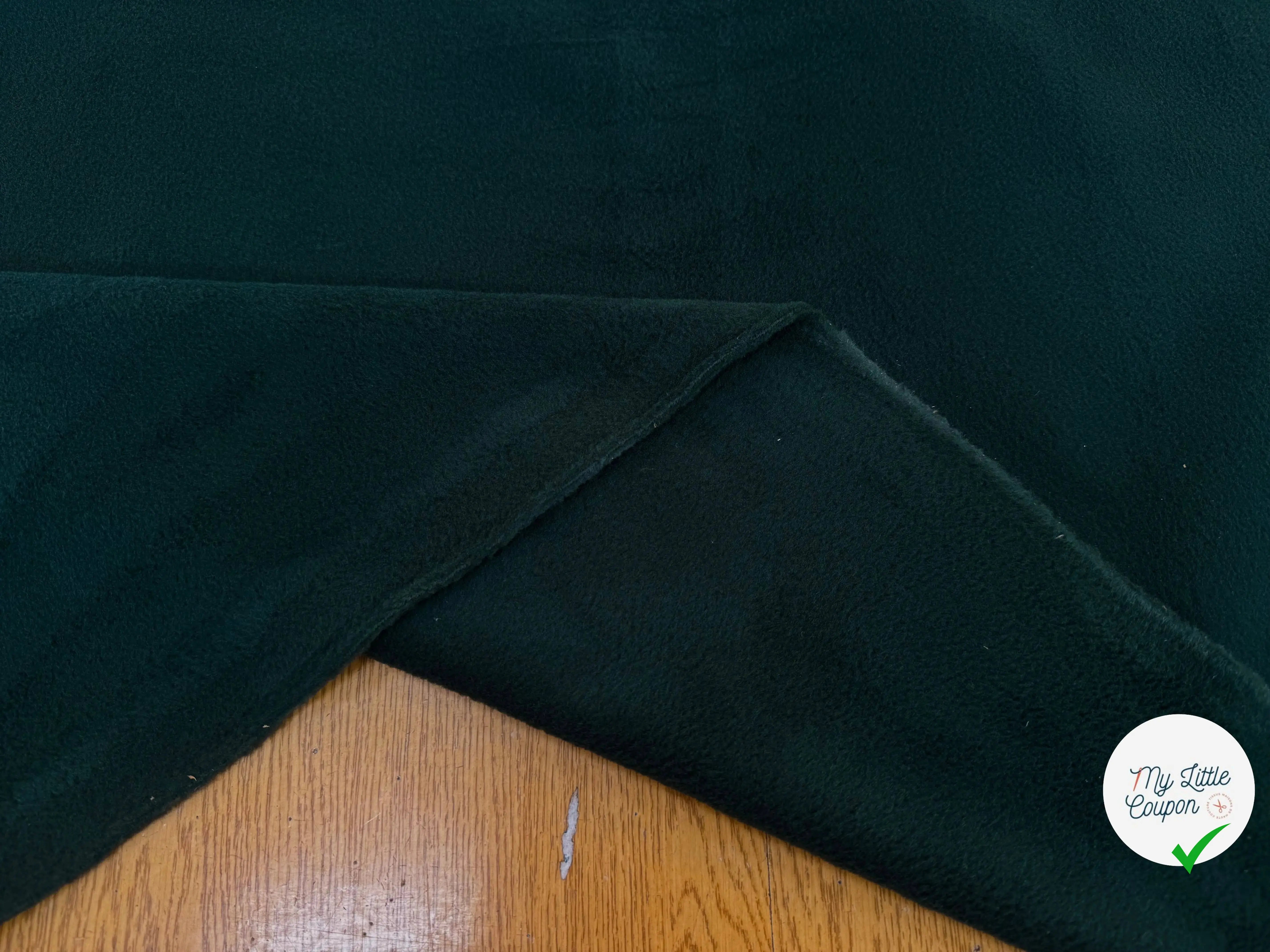 POLAIRE VERT SAPIN UNI ÉPAIS DOUBLE FACE - My Little Coupon