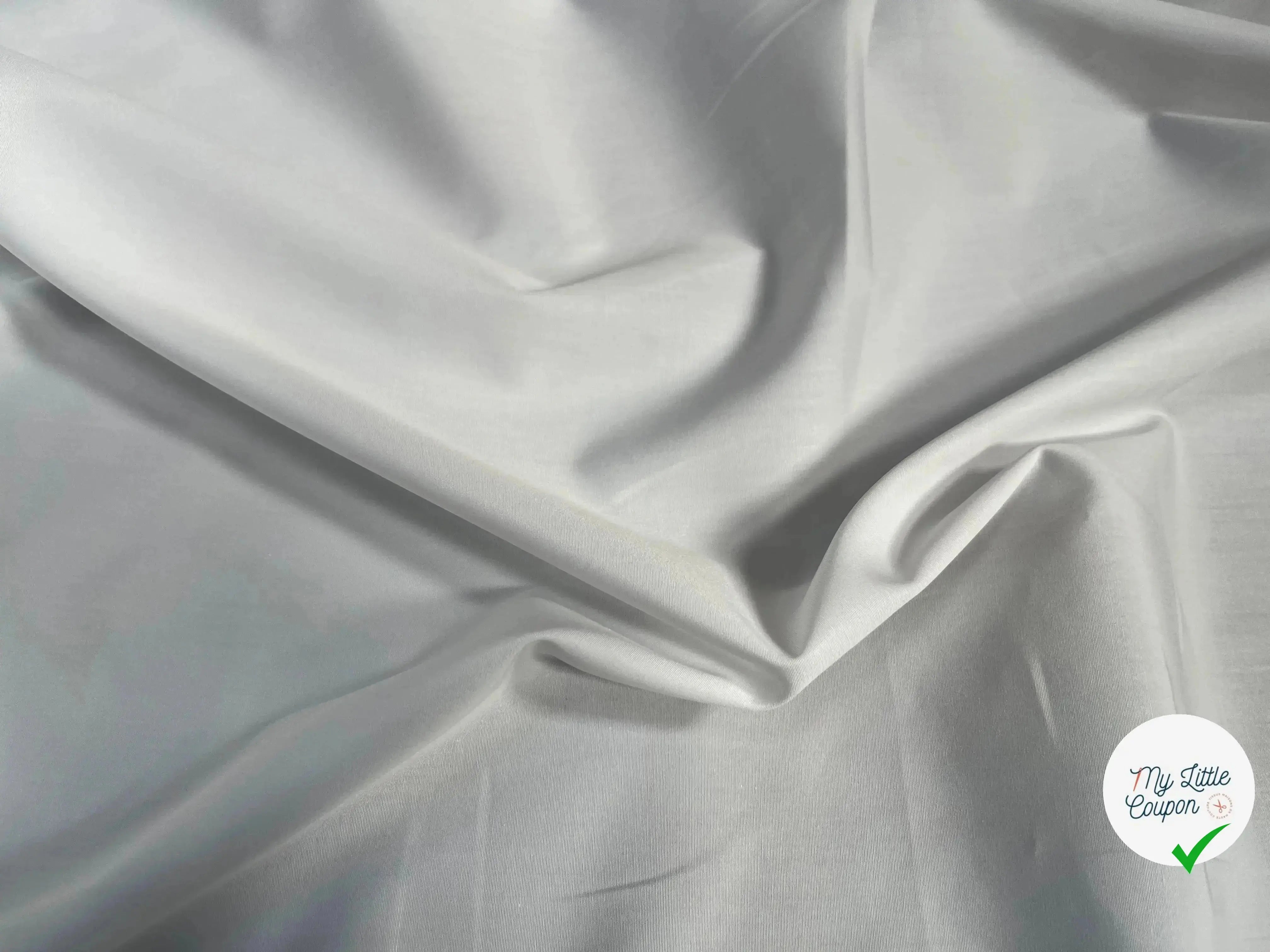 POPELINE 100% COTON UNIE BLANCHE - My Little Coupon