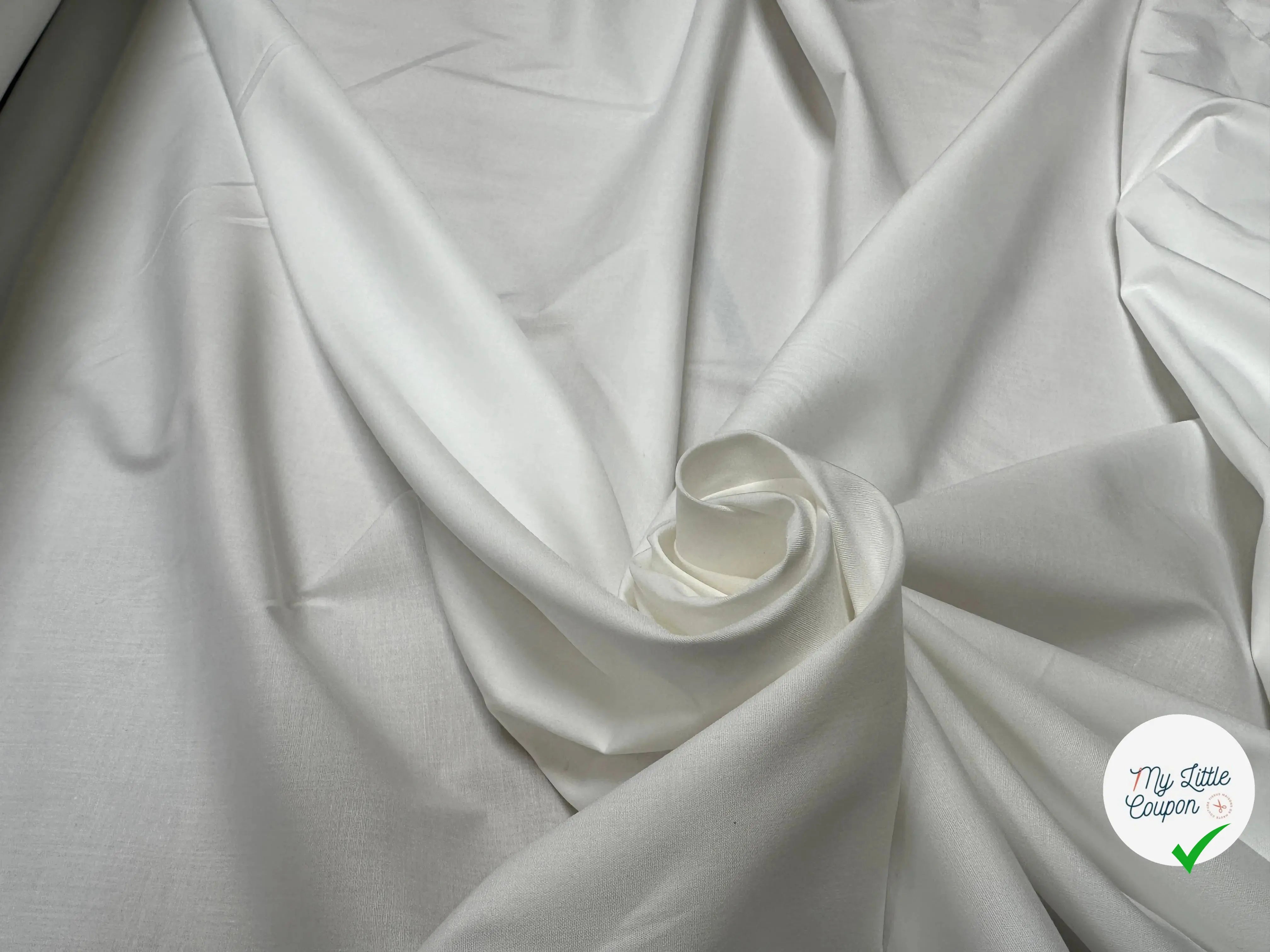 POPELINE COTON BLANCHE - My Little Coupon