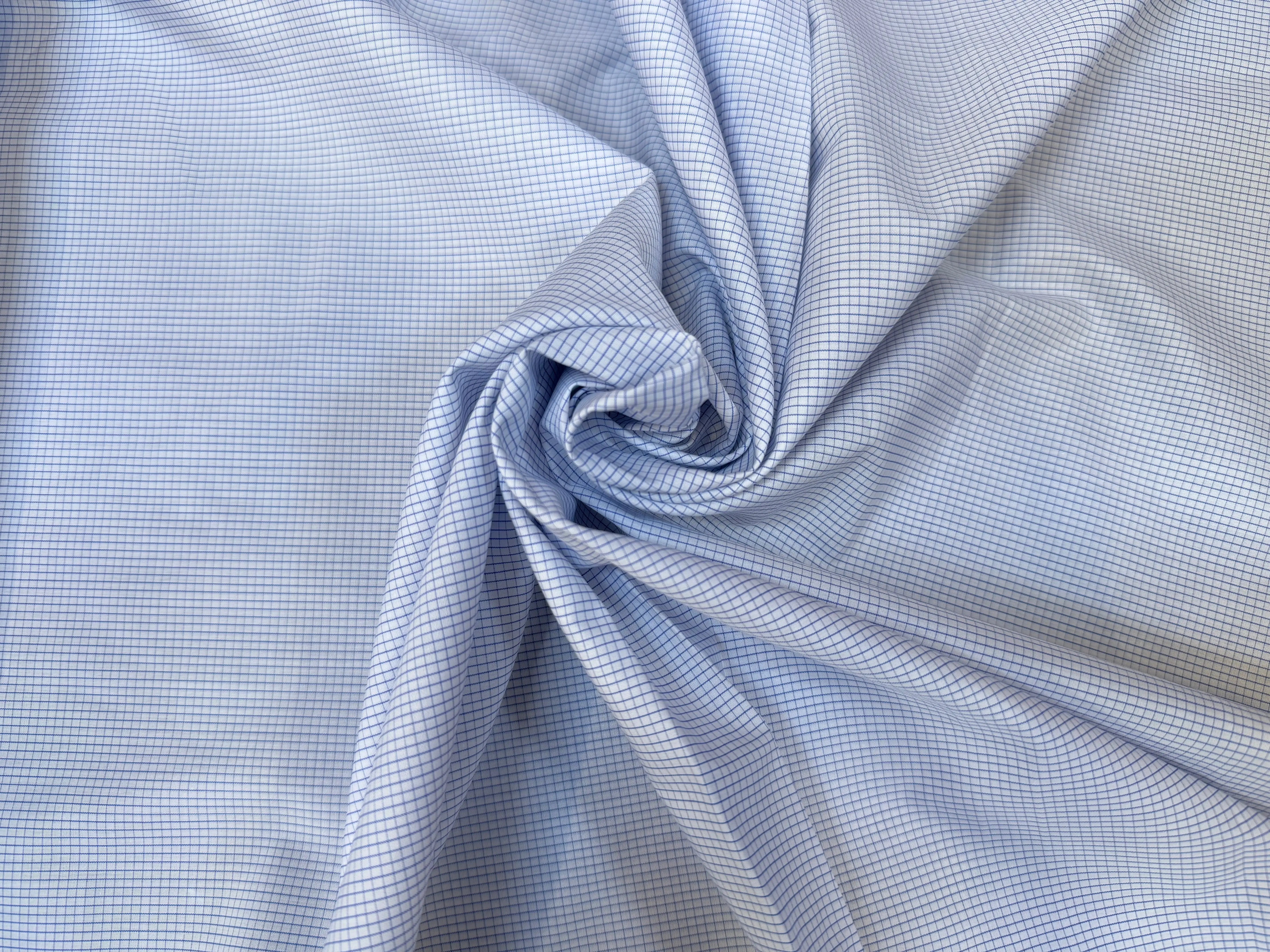 (Chute) POPELINE DE COTON 100% COTON A CARREAUX BLEU MARINE ET BLANC N°2 - My Little Coupon