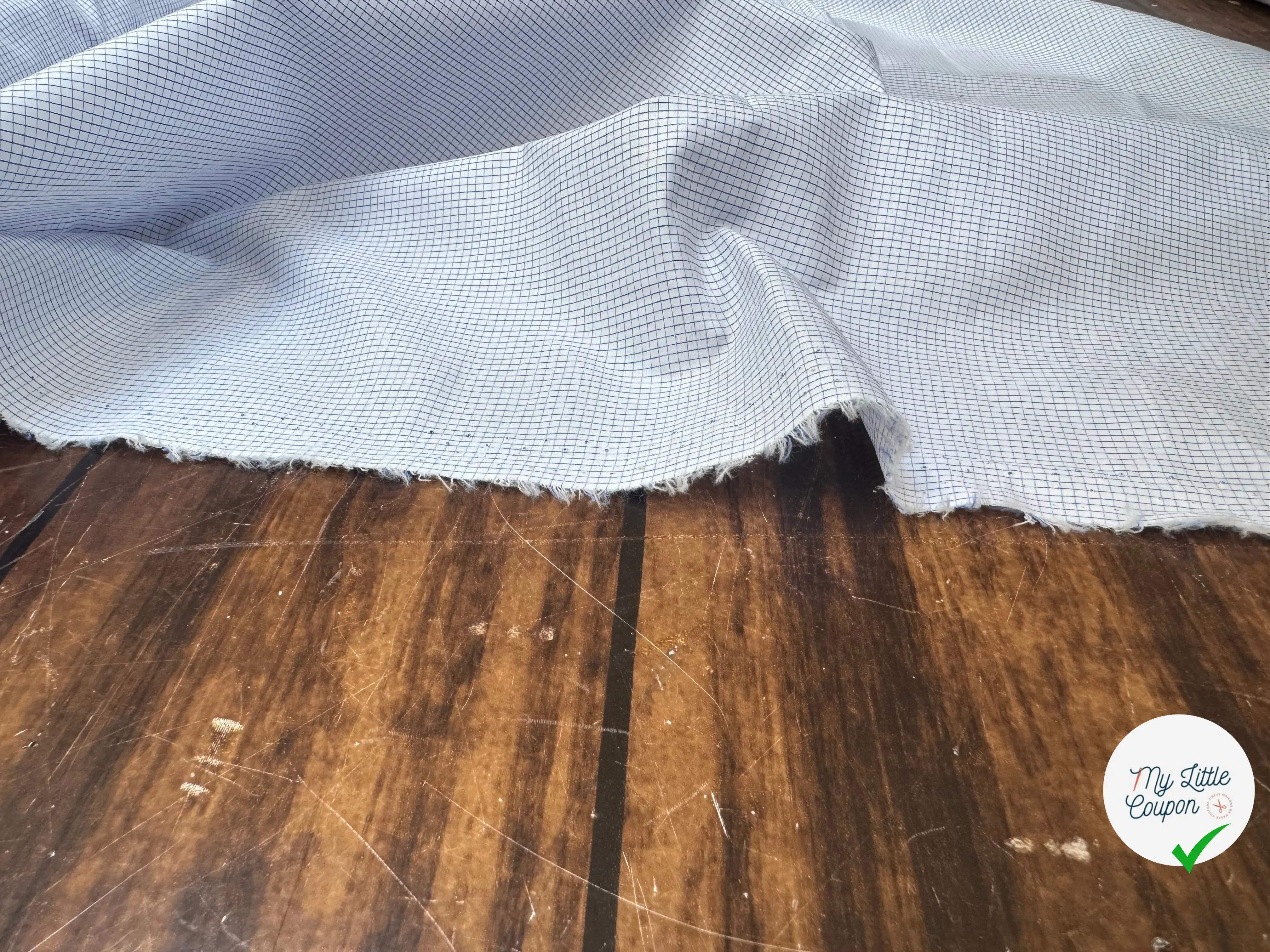 (Chute) POPELINE DE COTON 100% COTON A CARREAUX BLEU MARINE ET BLANC N°2 - My Little Coupon