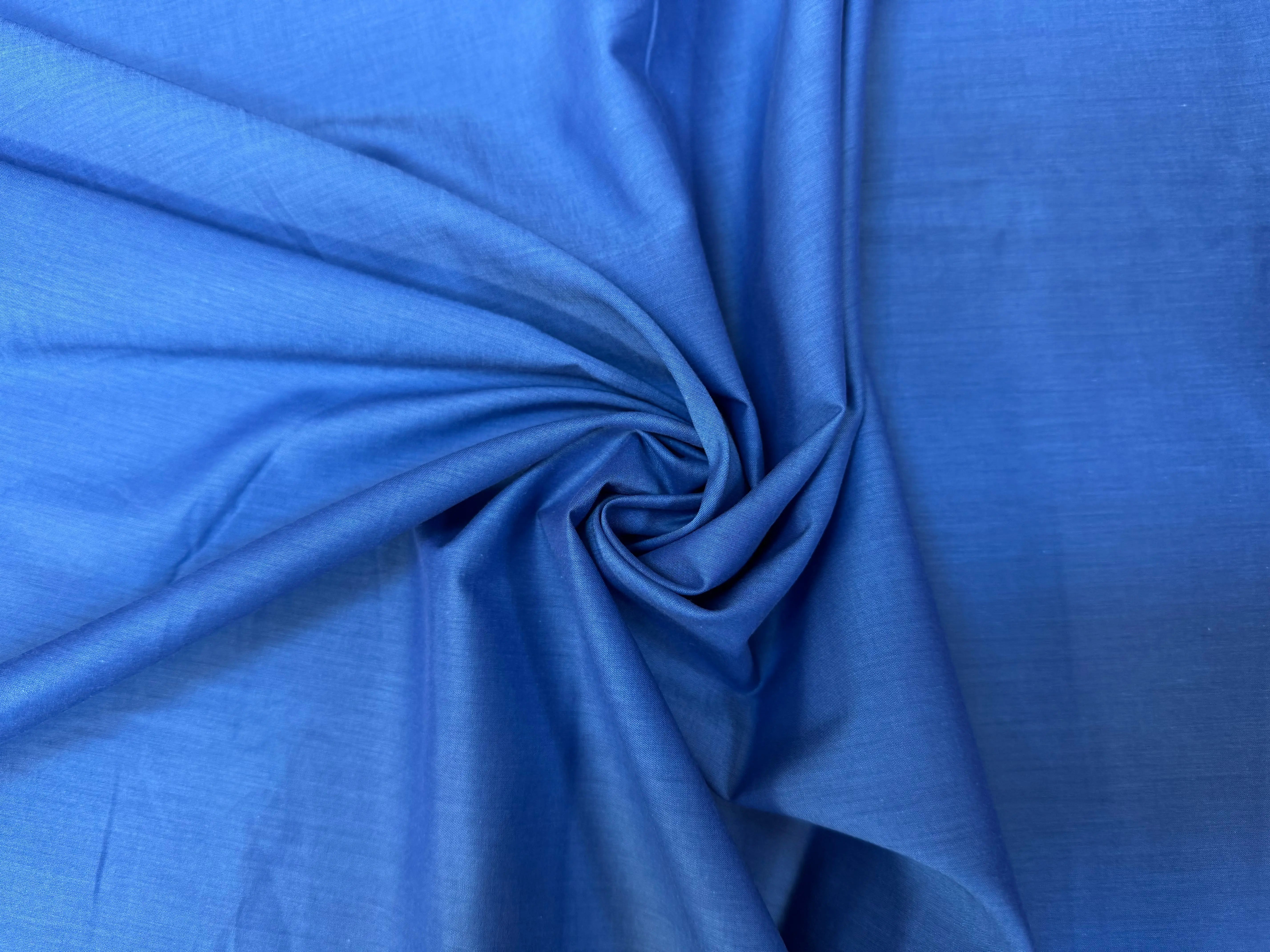 (Chute) POPELINE DE COTON 100% COTON UNIE BLEU DENIM - My Little Coupon
