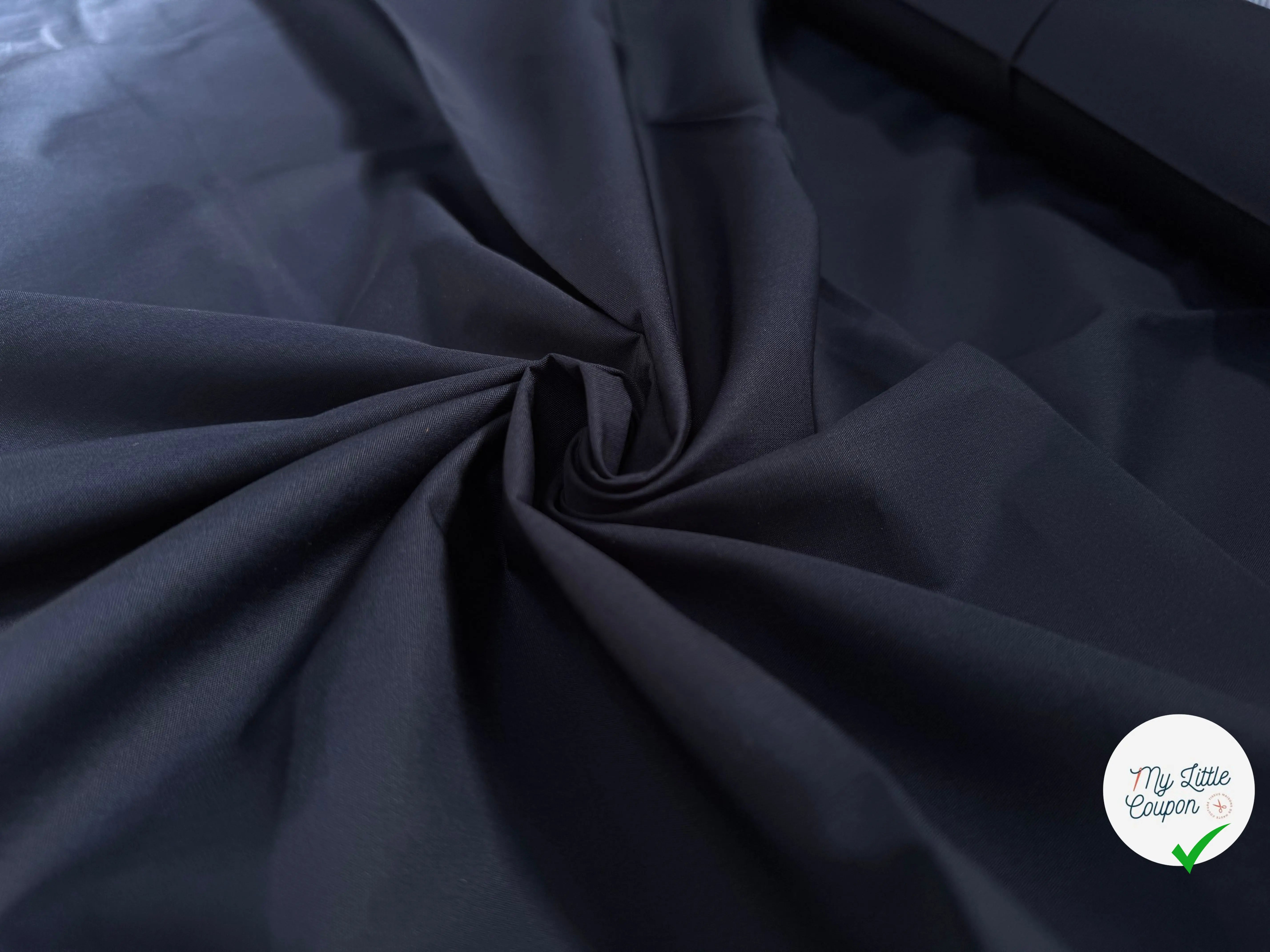 (Chute) POPELINE DE COTON 100% COTON UNIE BLEU NAVY (TESSITURA MONTI) - My Little Coupon